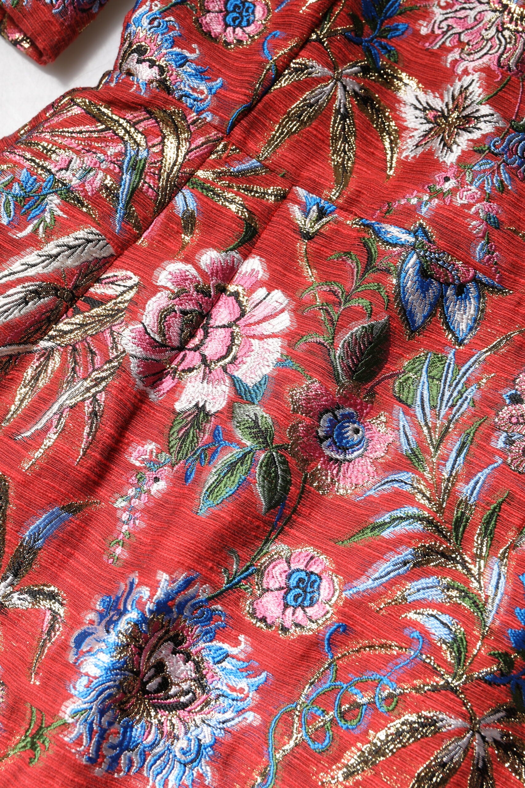 Dolce & Gabbana Red floral jacquard A-line mini dress-5