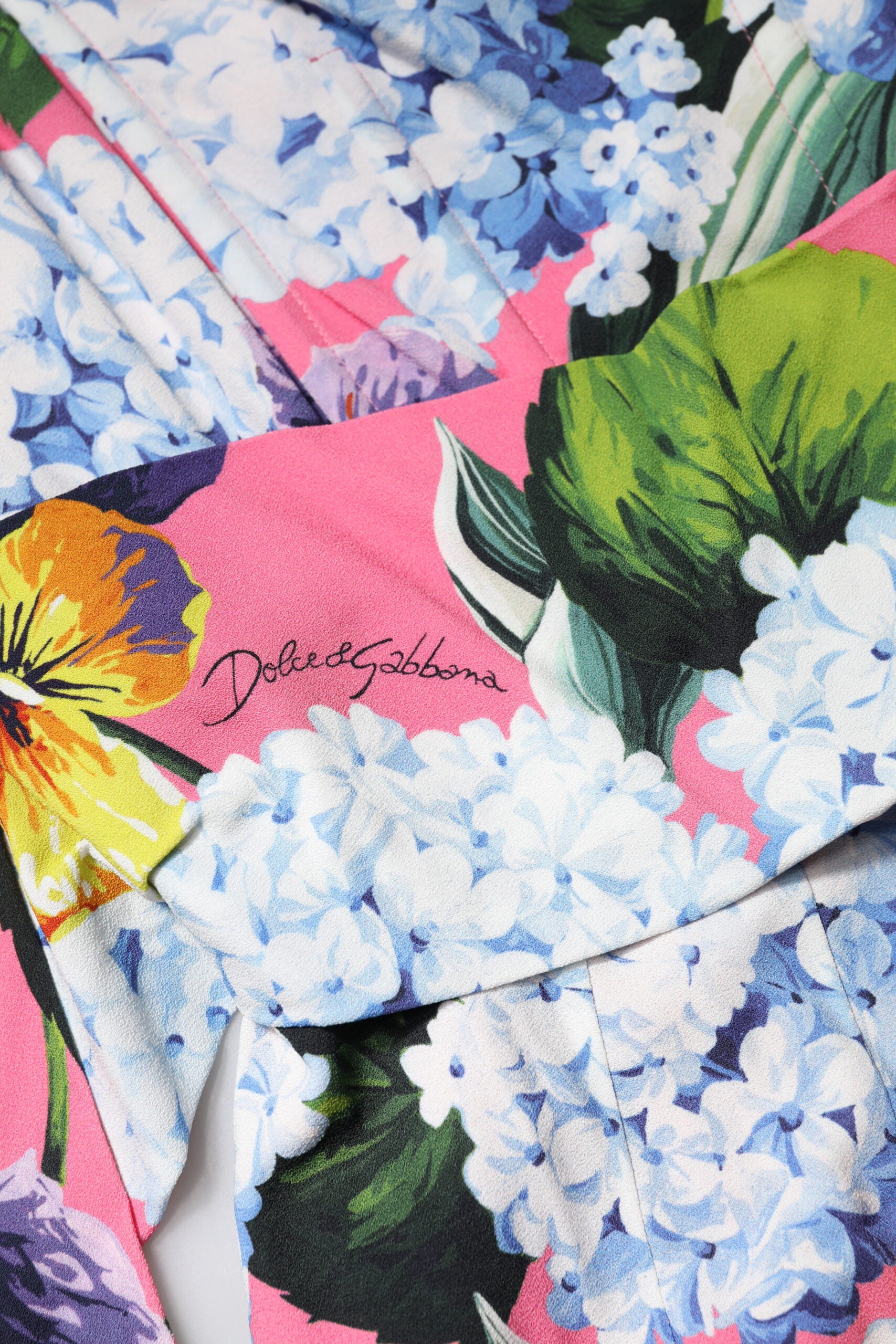 Dolce & Gabbana Multicolor Floral plissiertes Etuikleid Midikleid-8