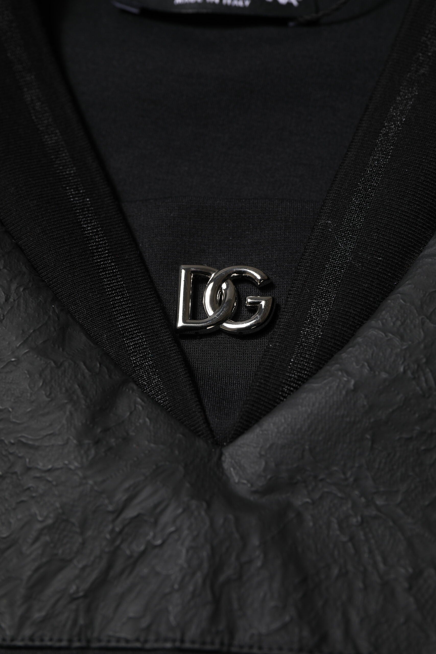 Camiseta Dolce & Gabbana de algodón negra con cuello en V y manga corta-5