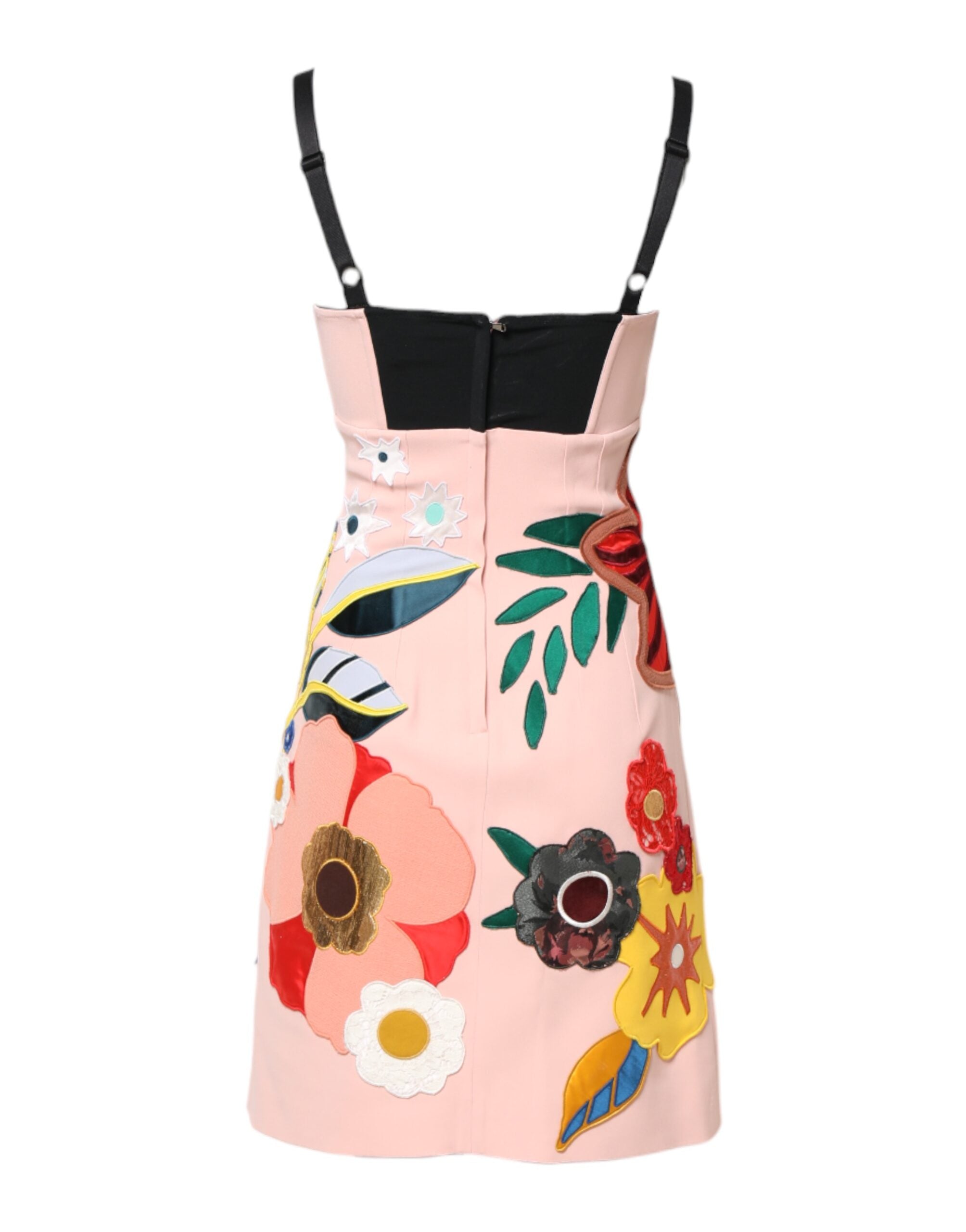 Dolce & Gabbana Rosa Spaghetti-Träger-Minikleid mit Blumenmuster-3