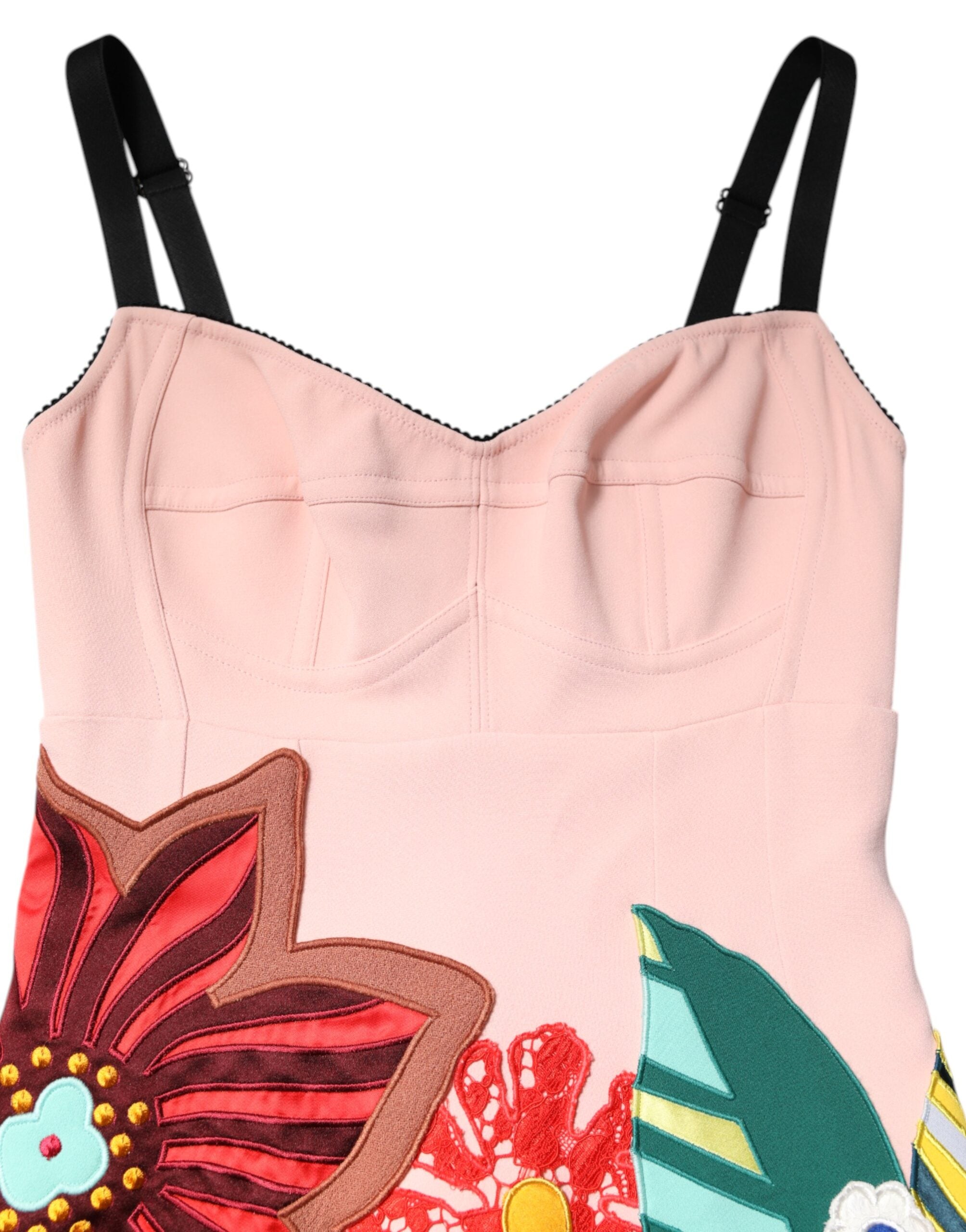 Dolce & Gabbana Rosa Spaghetti-Träger-Minikleid mit Blumenmuster-4