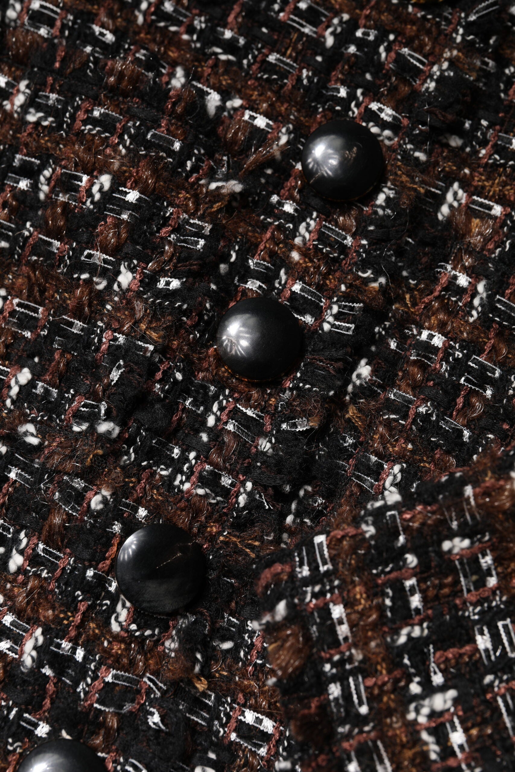 Dolce & Gabbana brown tweed mini dress with short sleeves and A-line silhouette-8
