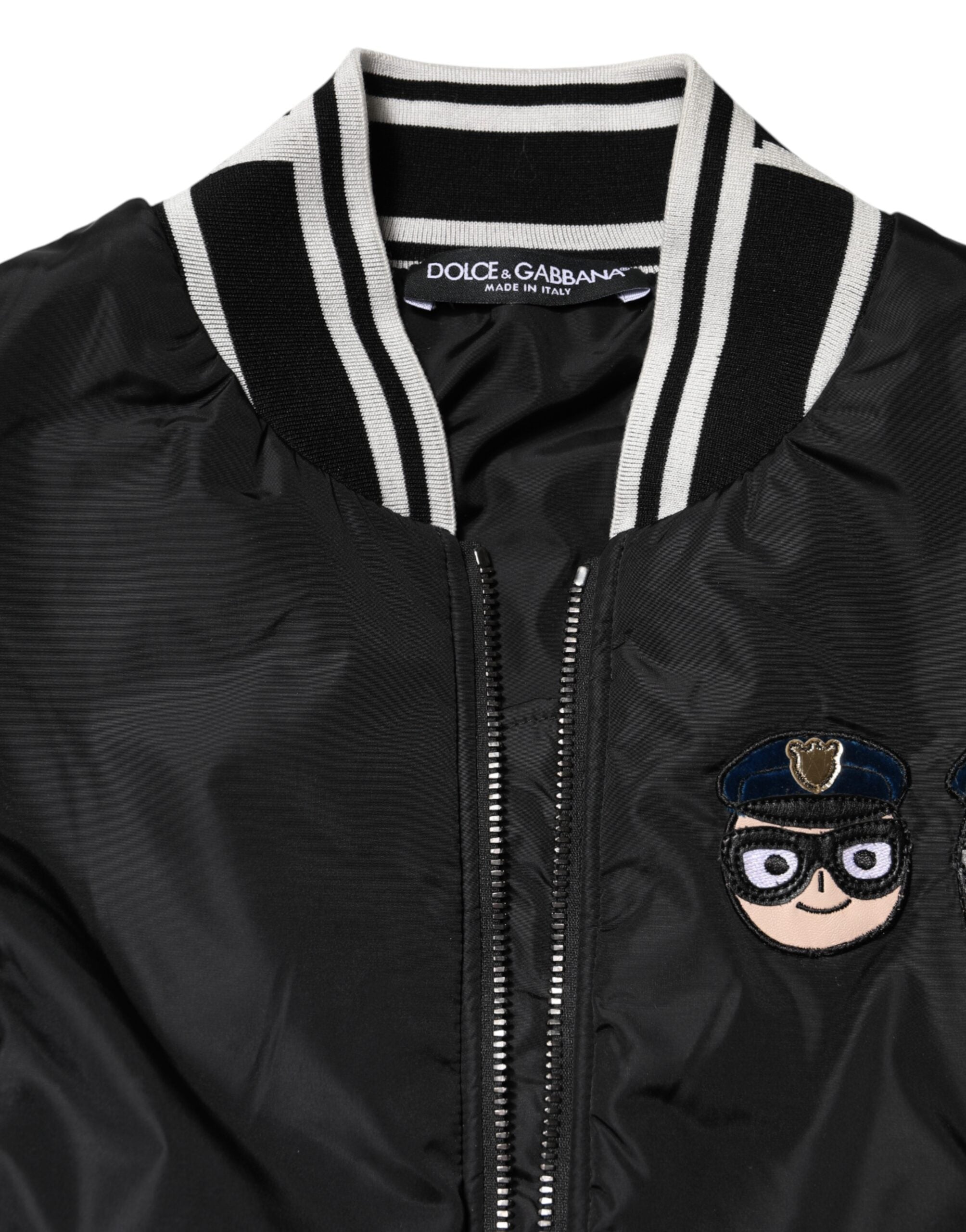 Dolce & Gabbana Black Nylon #DGFamily Bomber Jacket with Full Zip-5
