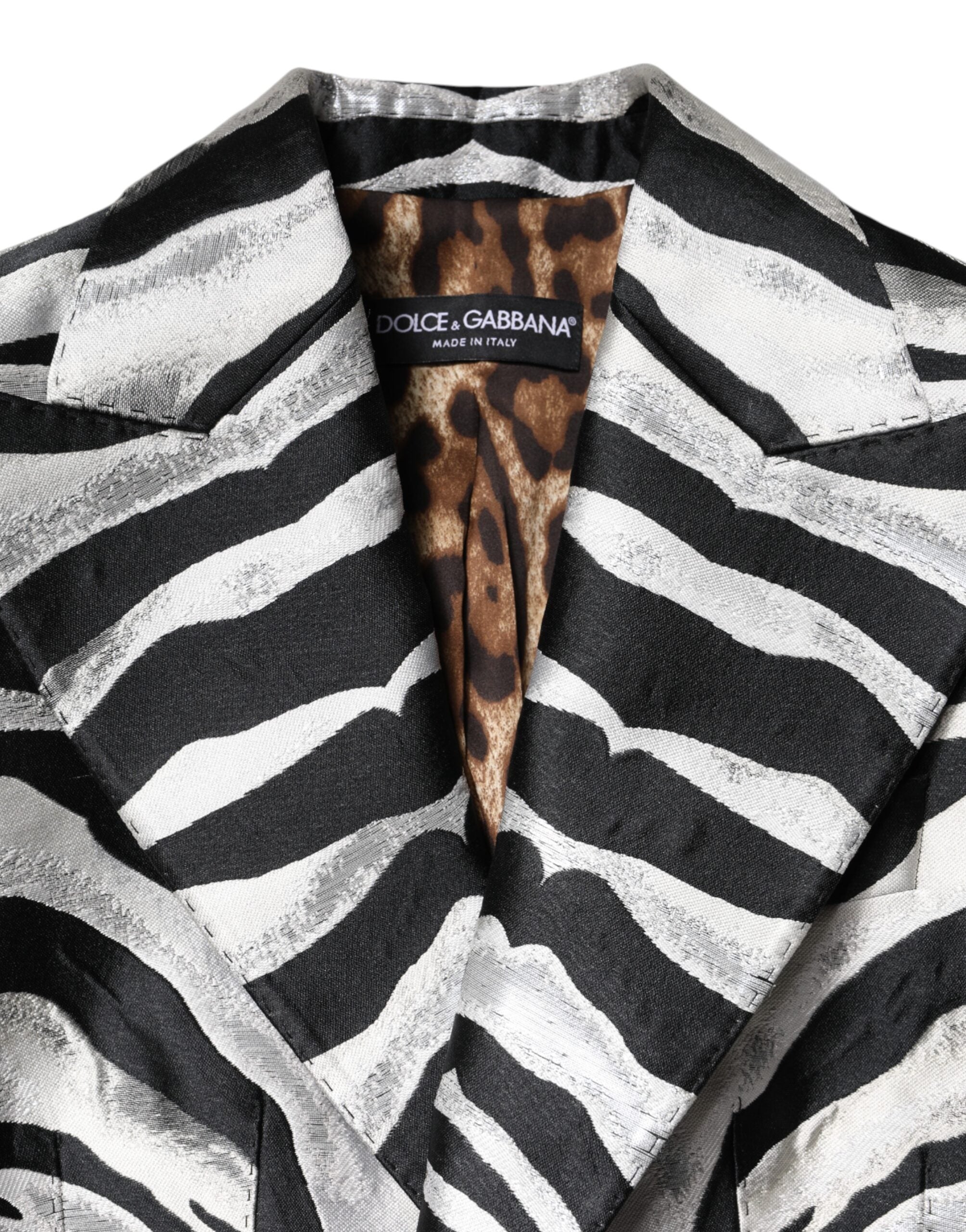 Dolce & Gabbana Schwarz Weiß Polyester Frauen Blazer Jacke-7