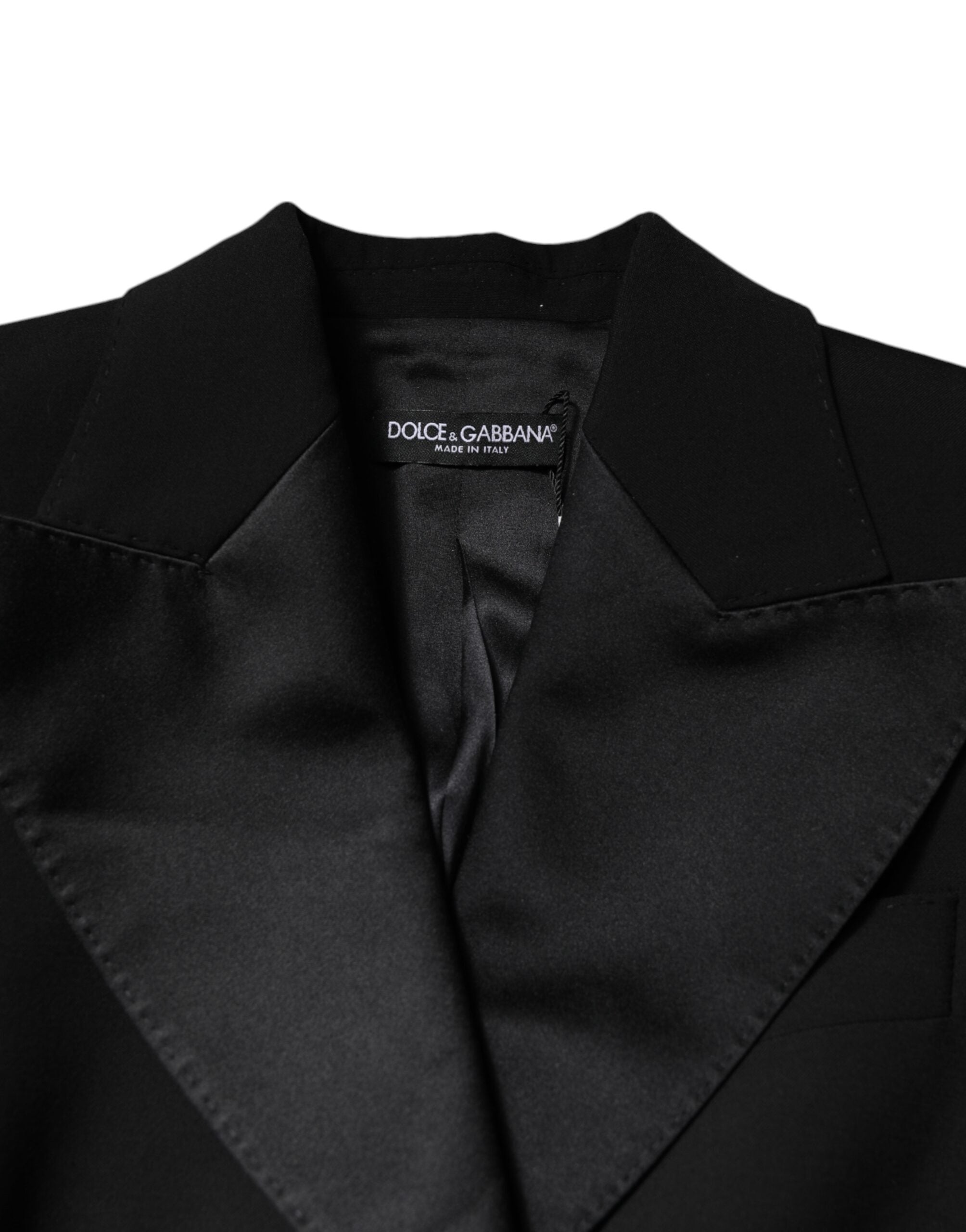 Dolce & Gabbana Black Wool Jumpsuit Dress Women's Coat Jacket-4