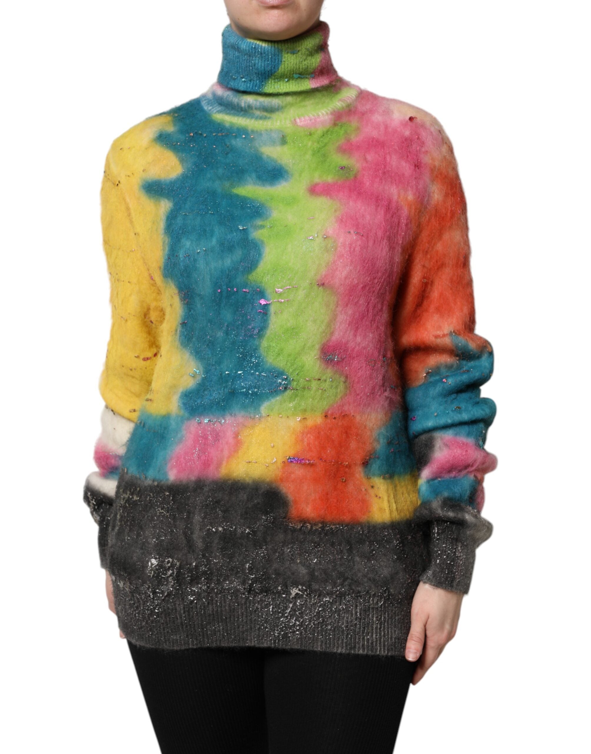 Dolce & Gabbana Multicolor Mohair Turtleneck Sweater-2