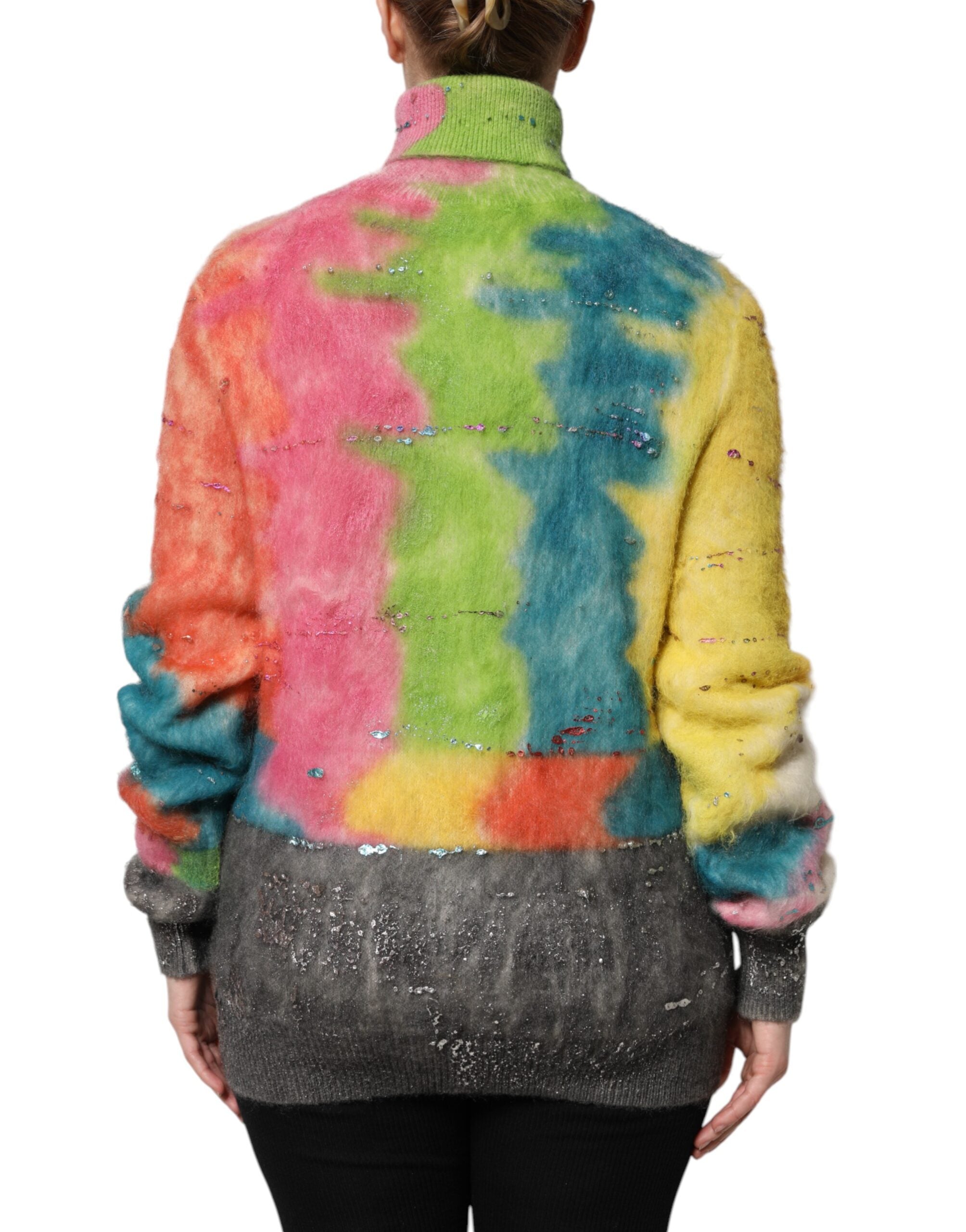 Dolce & Gabbana Multicolor Mohair Turtleneck Sweater-4