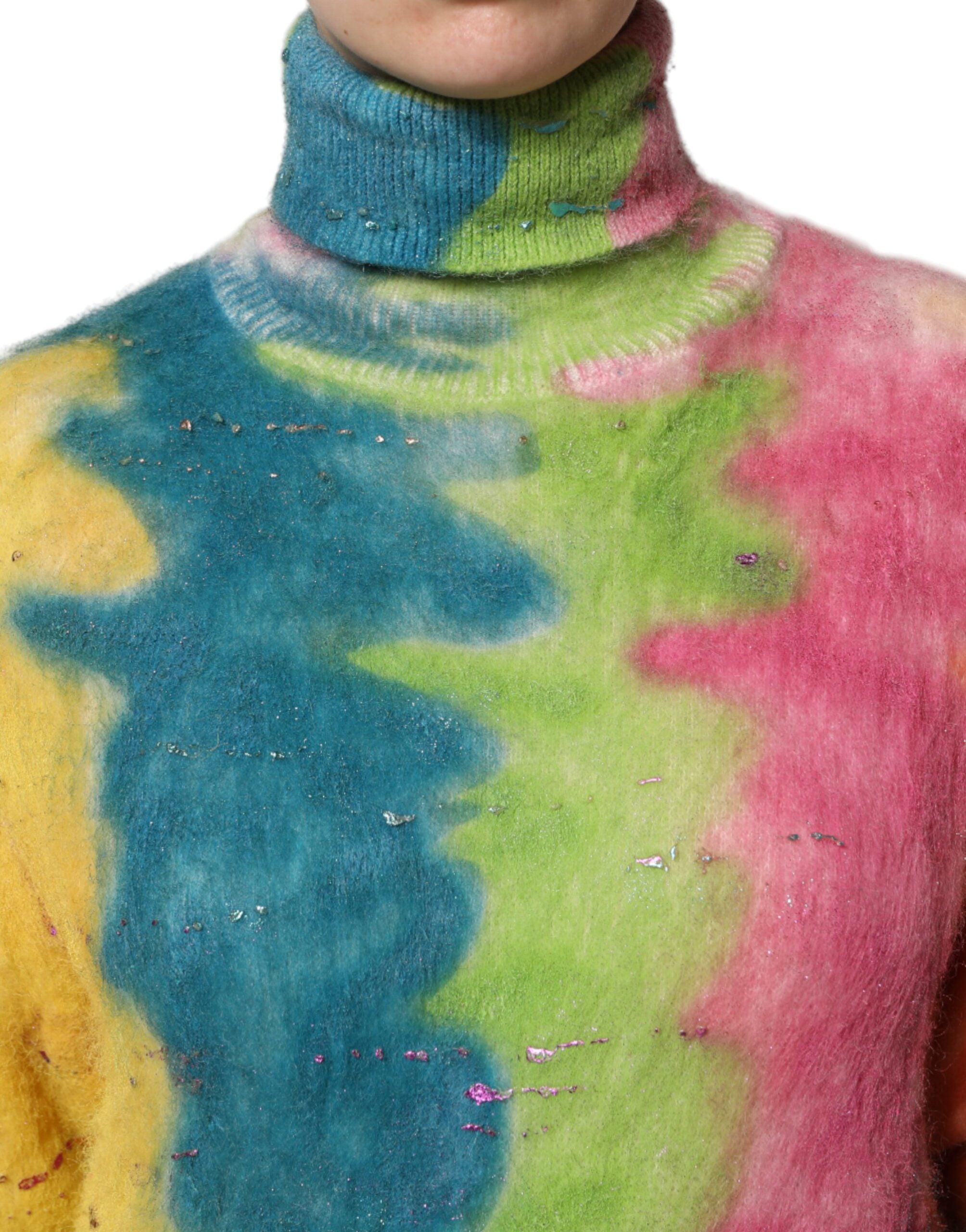 Dolce & Gabbana Multicolor Mohair Turtleneck Sweater-5
