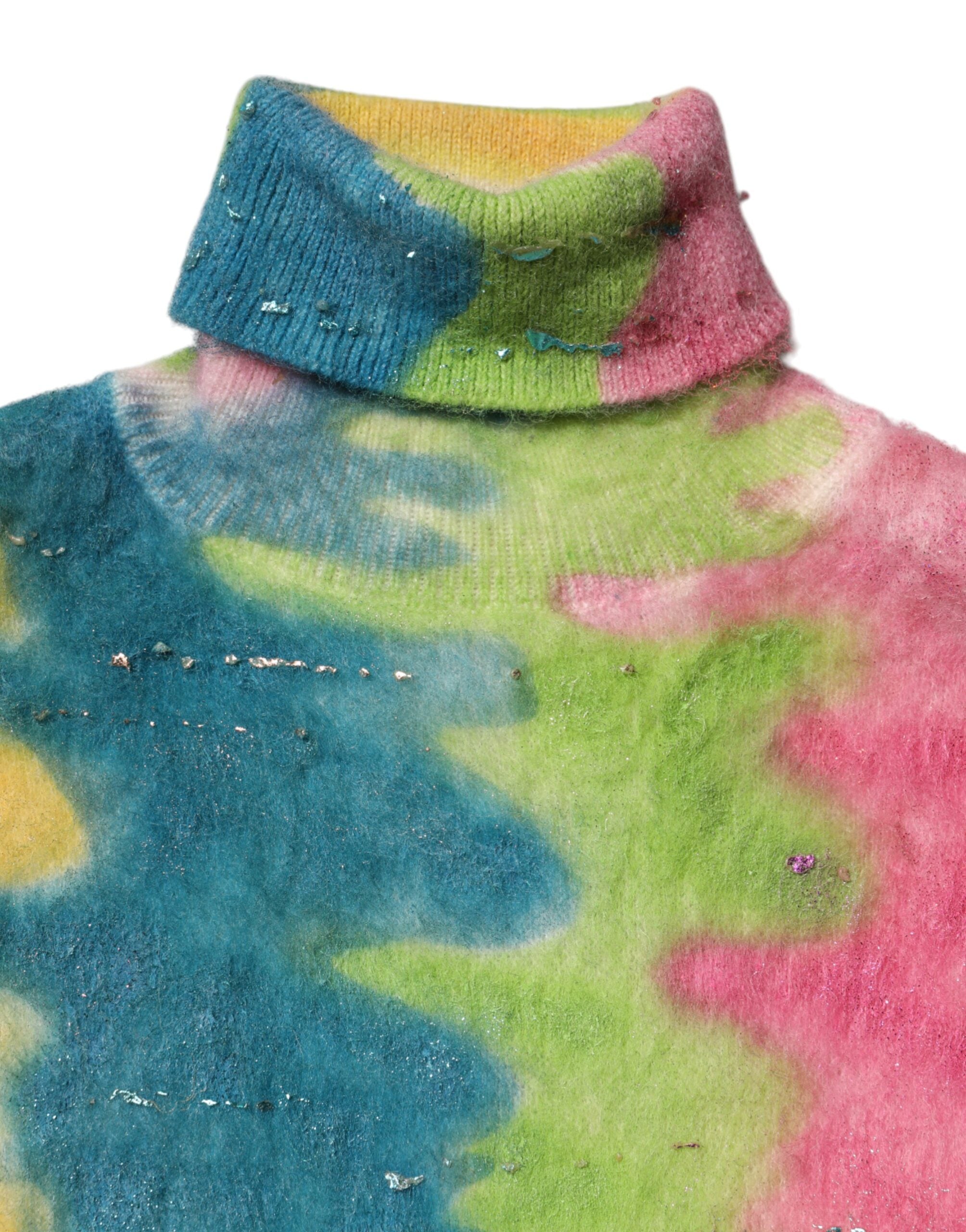 Dolce & Gabbana Multicolor Mohair Turtleneck Sweater-7