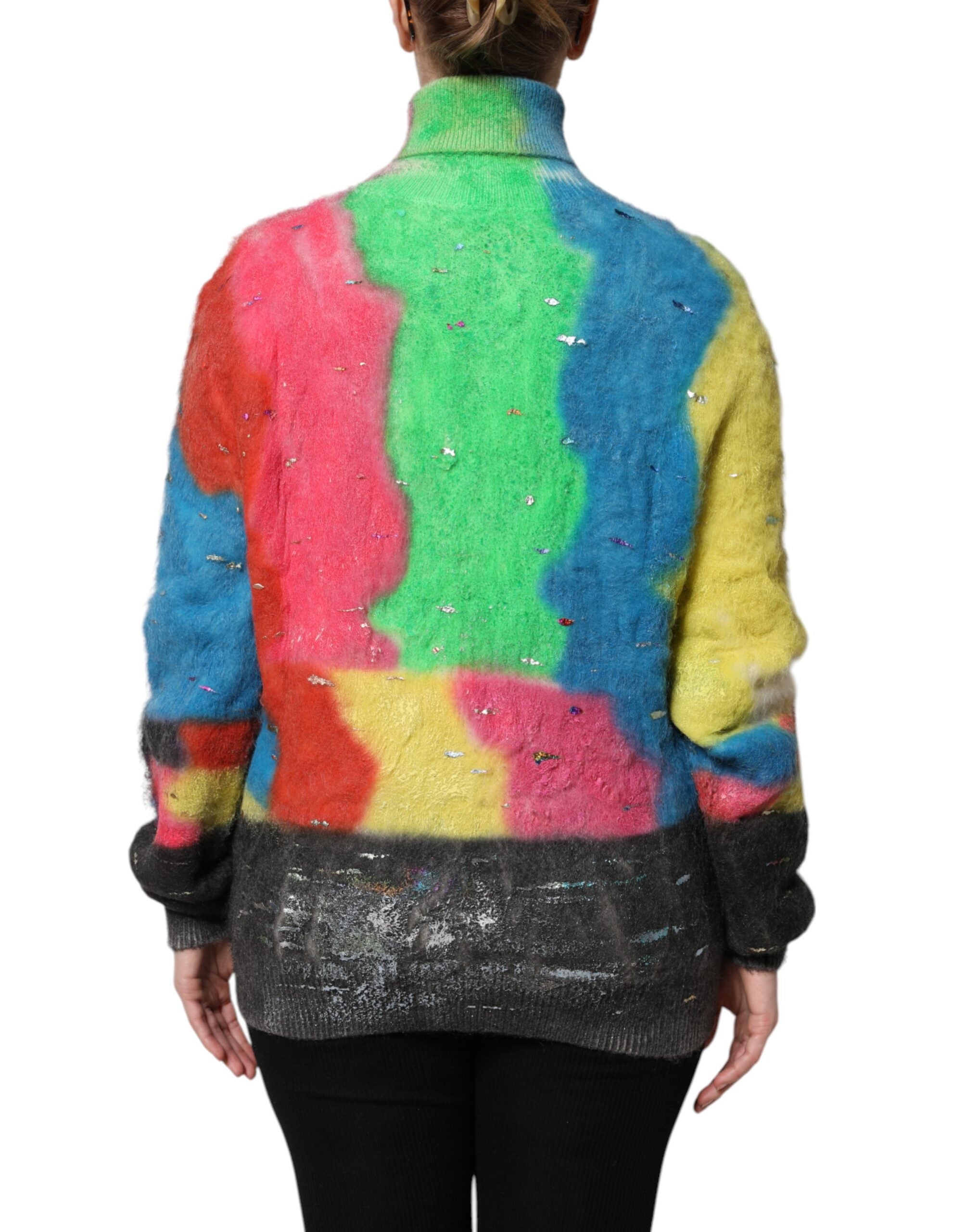 Suéter de cuello alto de mohair multicolor de Dolce & Gabbana-4