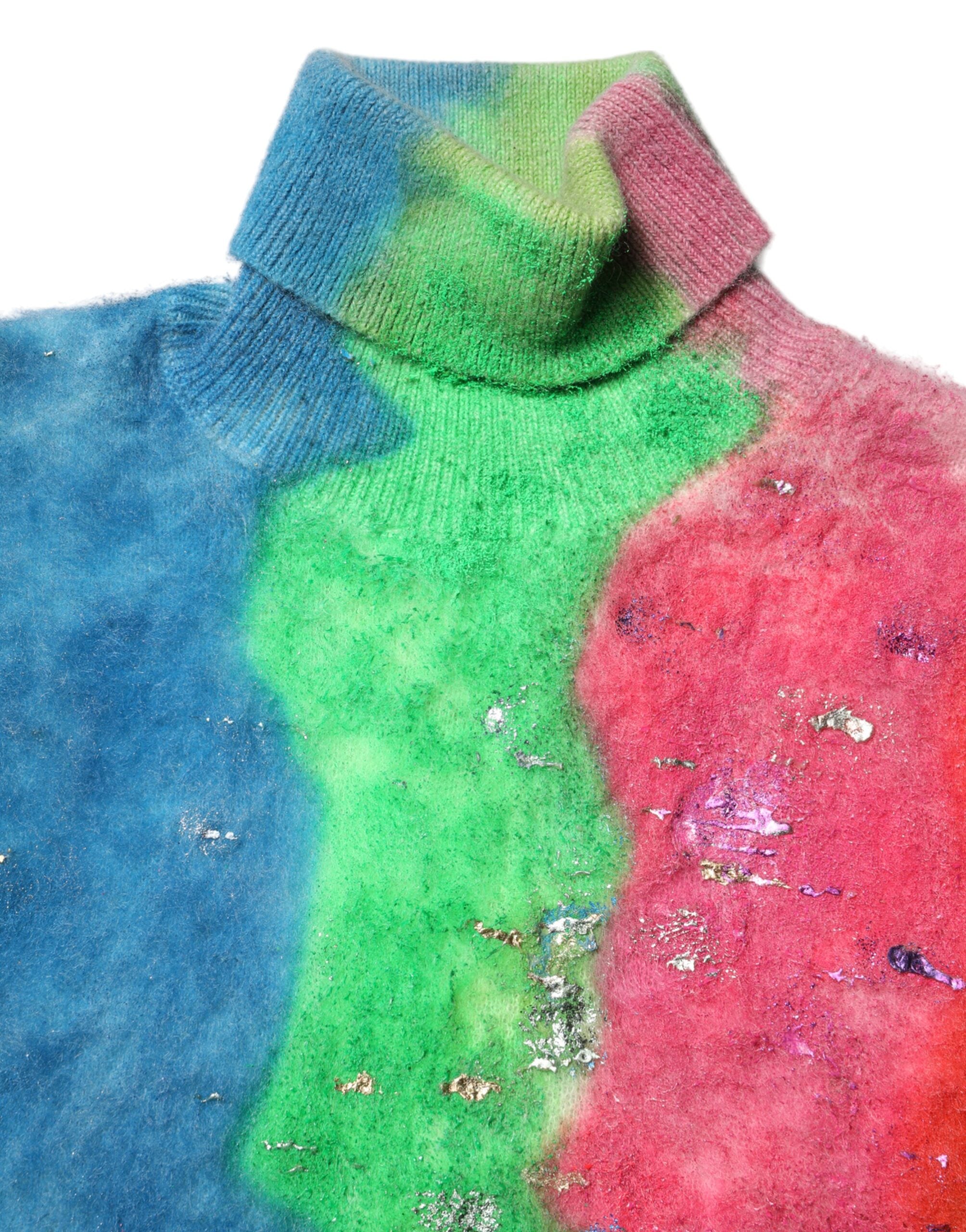 Suéter de cuello alto de mohair multicolor de Dolce & Gabbana-7