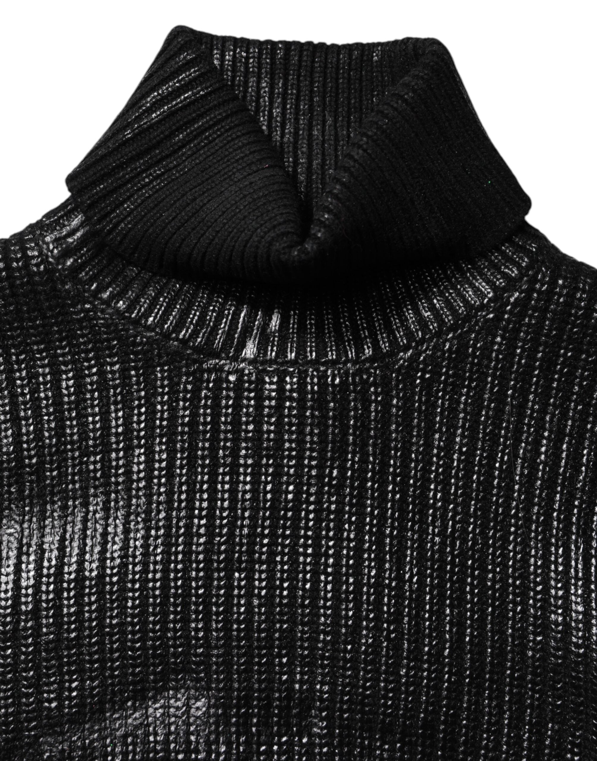 Top de lana con cuello vuelto y manga larga negro de Dolce & Gabbana-7