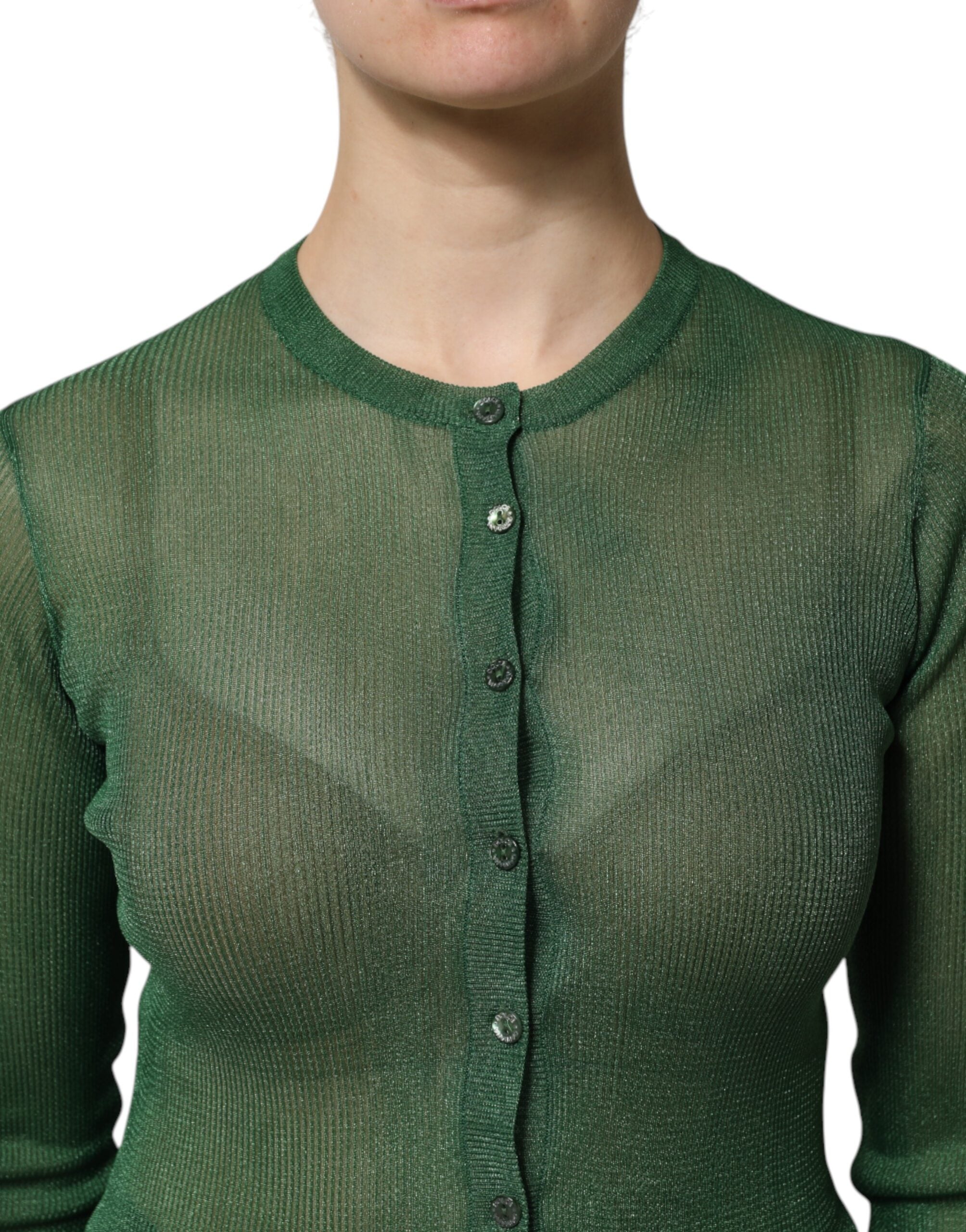 Dolce & Gabbana Grüner Polyester Pullover mit langen Ärmeln-5