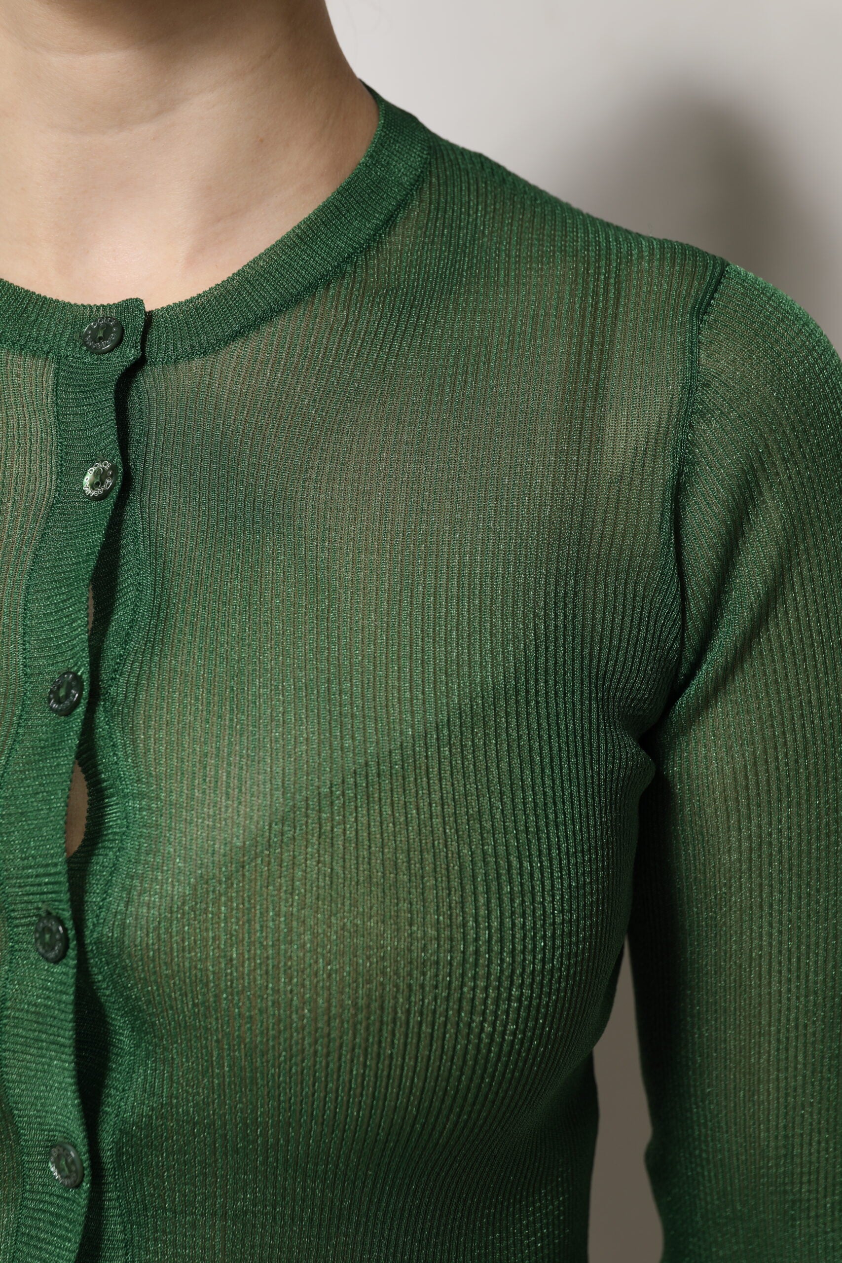 Dolce & Gabbana Grüner Polyester Pullover mit langen Ärmeln-6