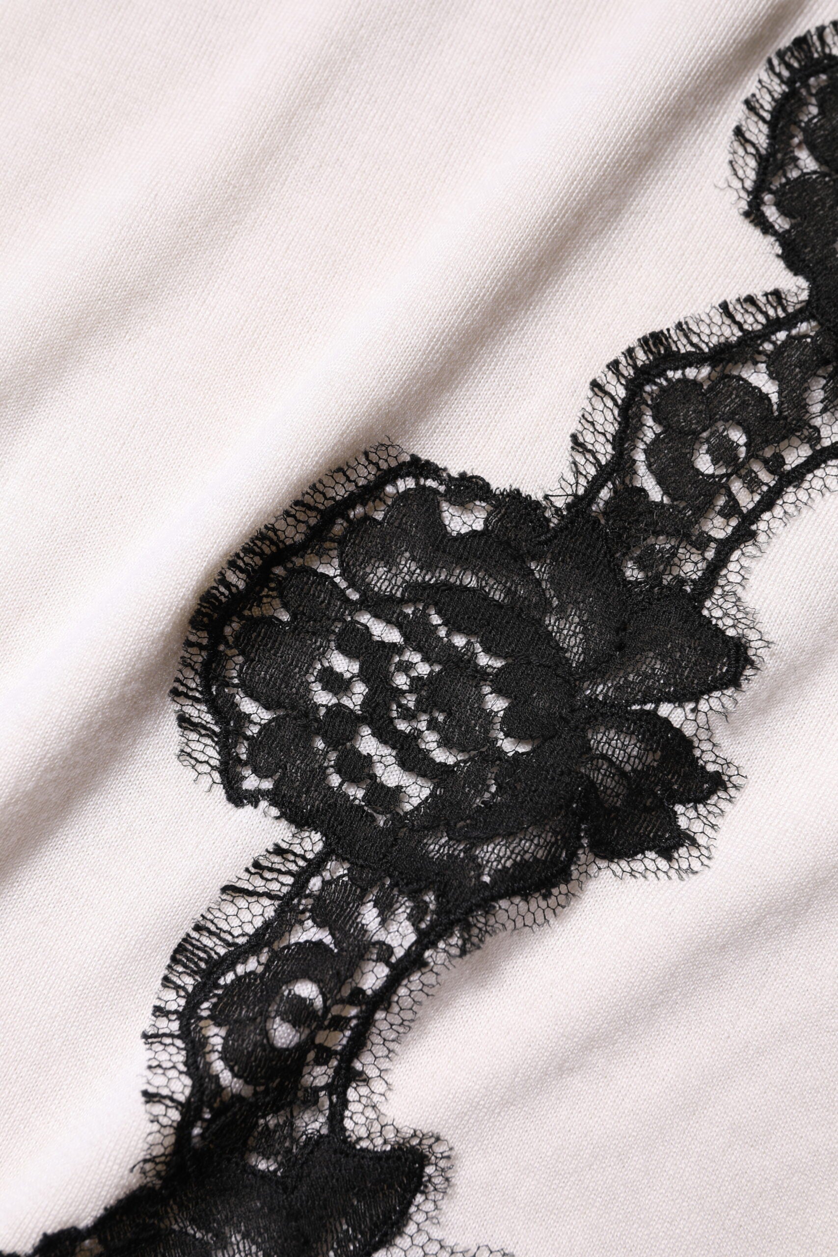 Dolce & Gabbana White Cashmere Tank Top with Floral Lace-8