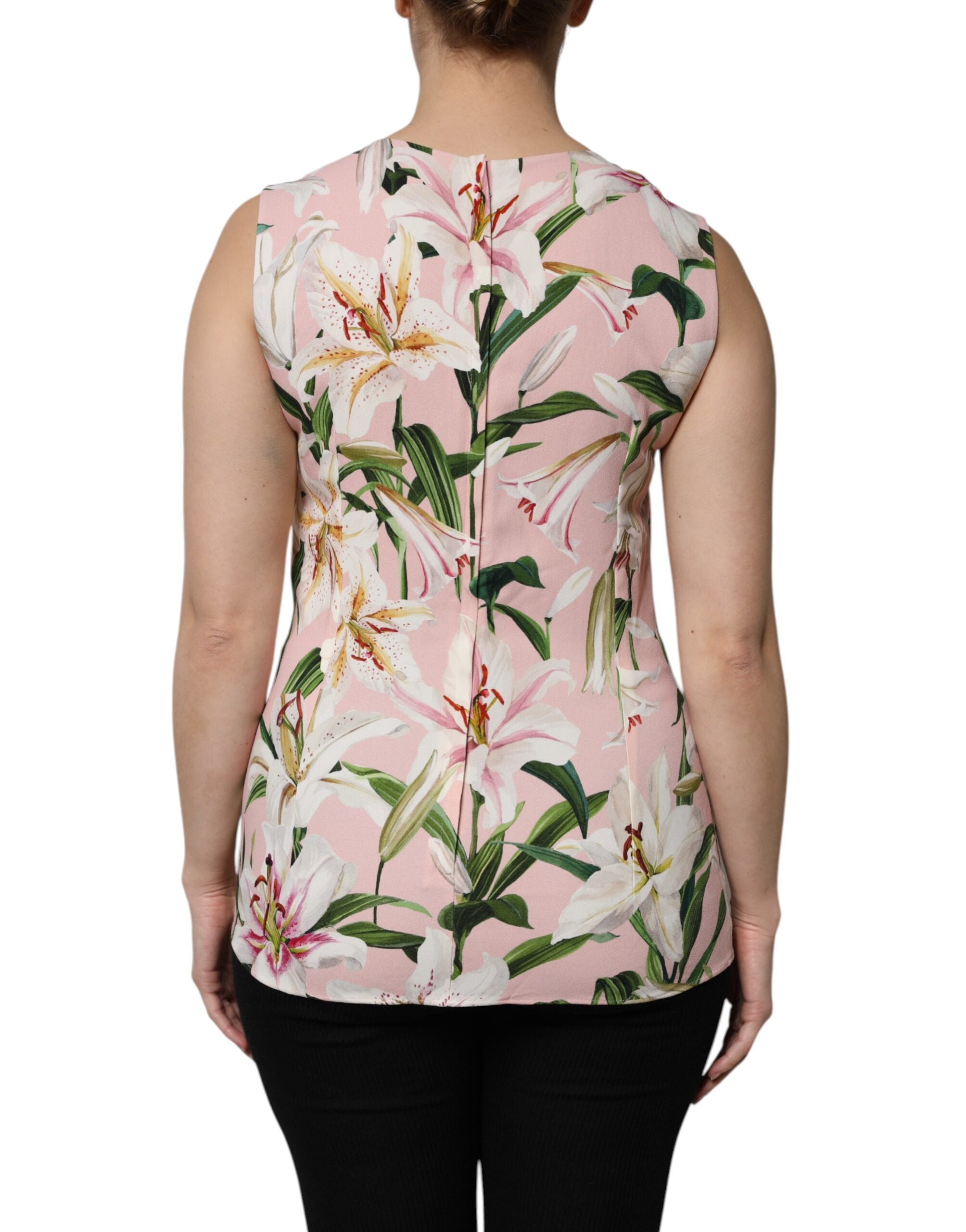 Dolce & Gabbana Mehrfarbiges Tank-Top mit Blumendruck und Rundhalsausschnitt-4