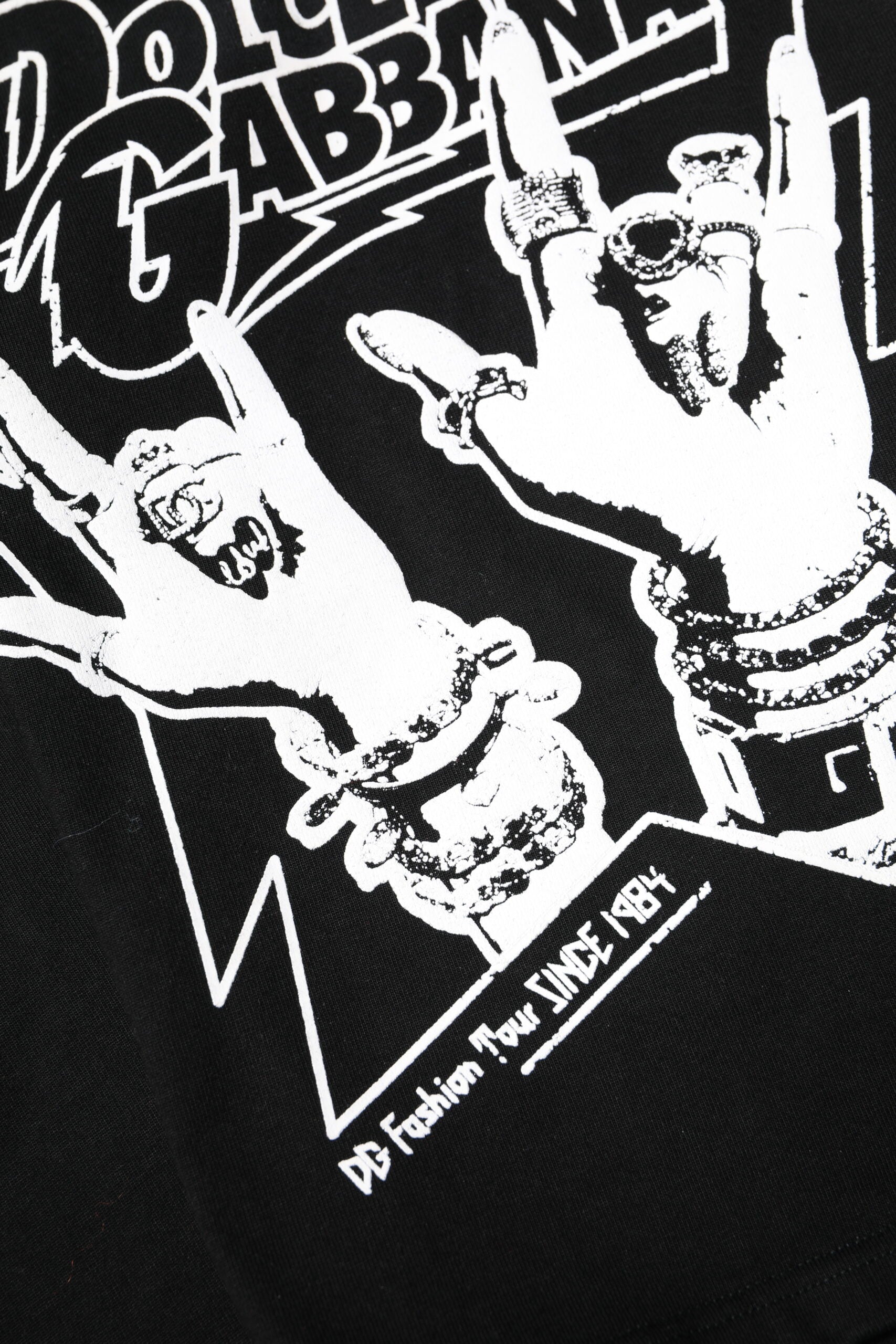 Camiseta de algodón de manga corta estampada negra de Dolce & Gabbana-7