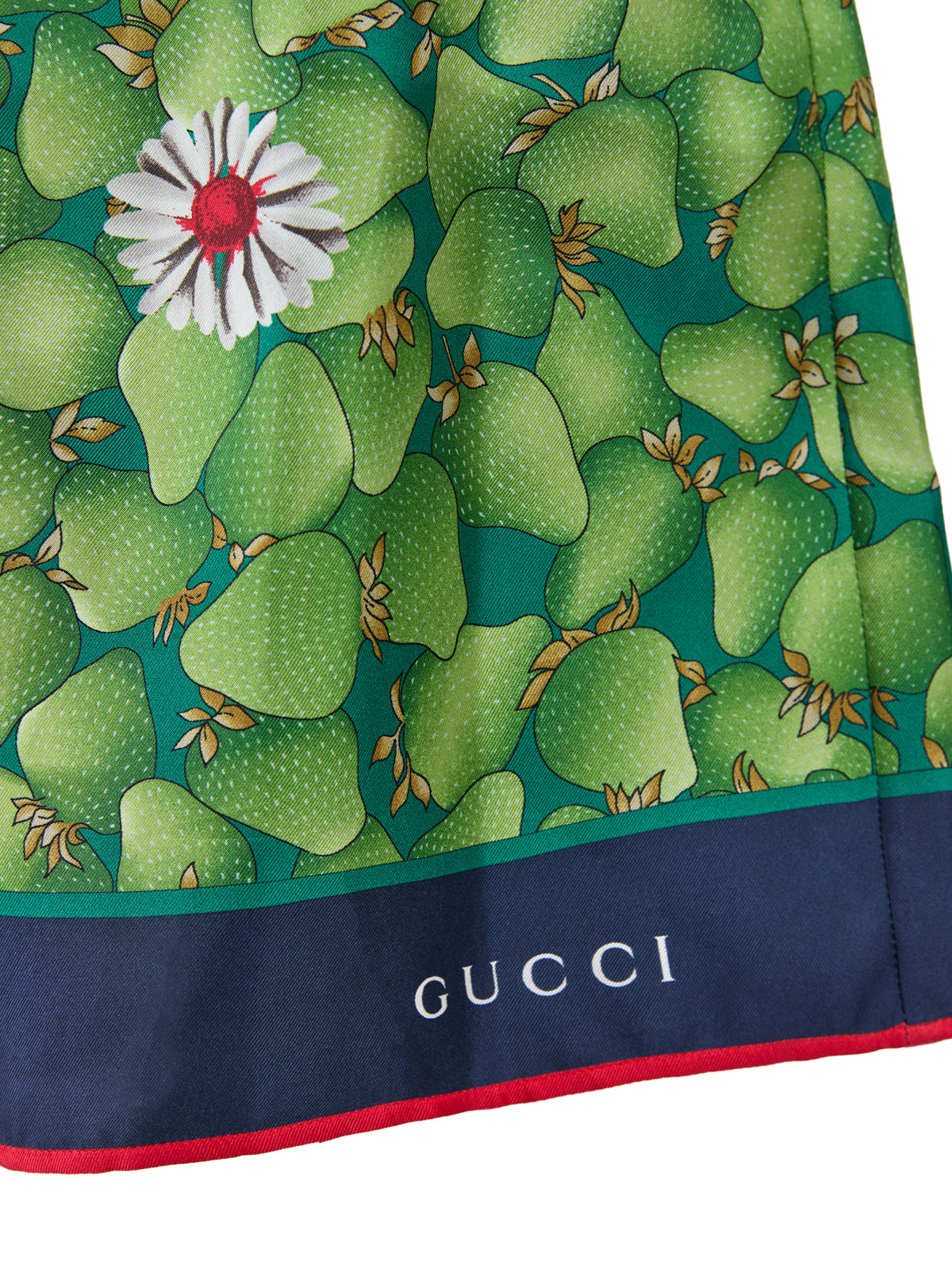 Gucci green silk shorts with floral pattern-3