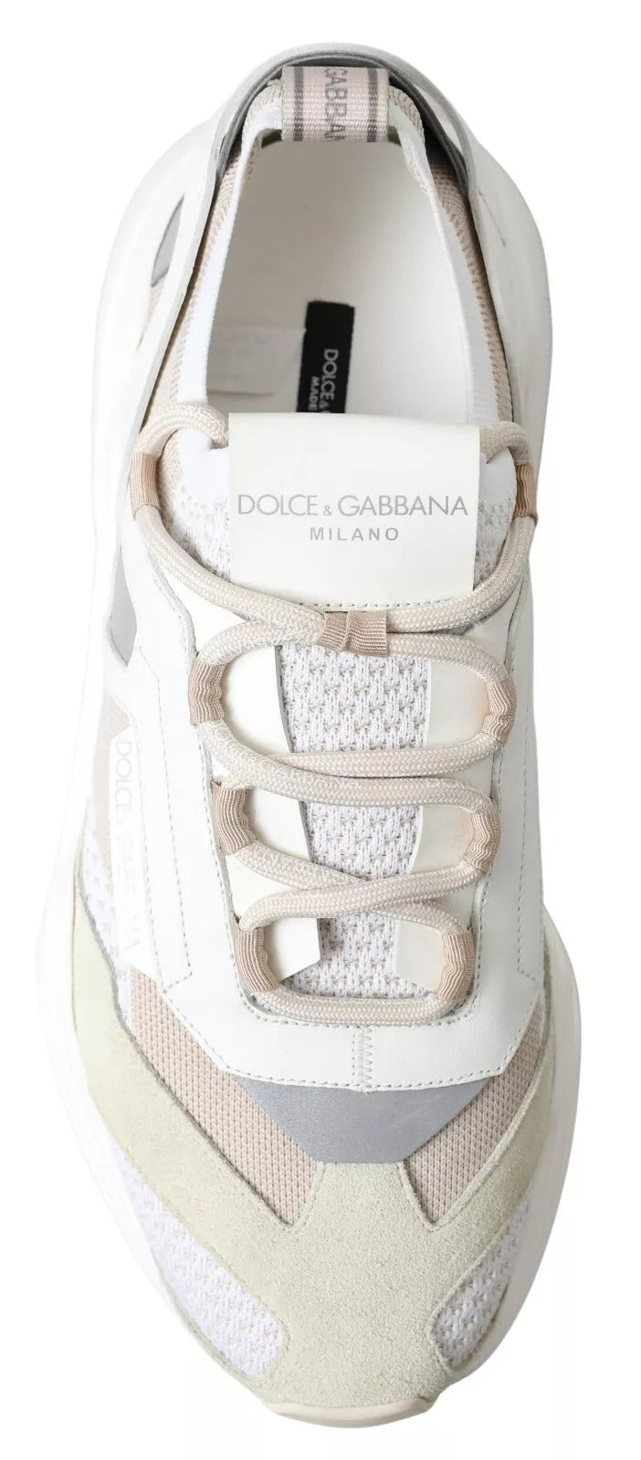 Dolce & Gabbana Sneakers White Beige Leather Sport DAYMASTER Shoes-4