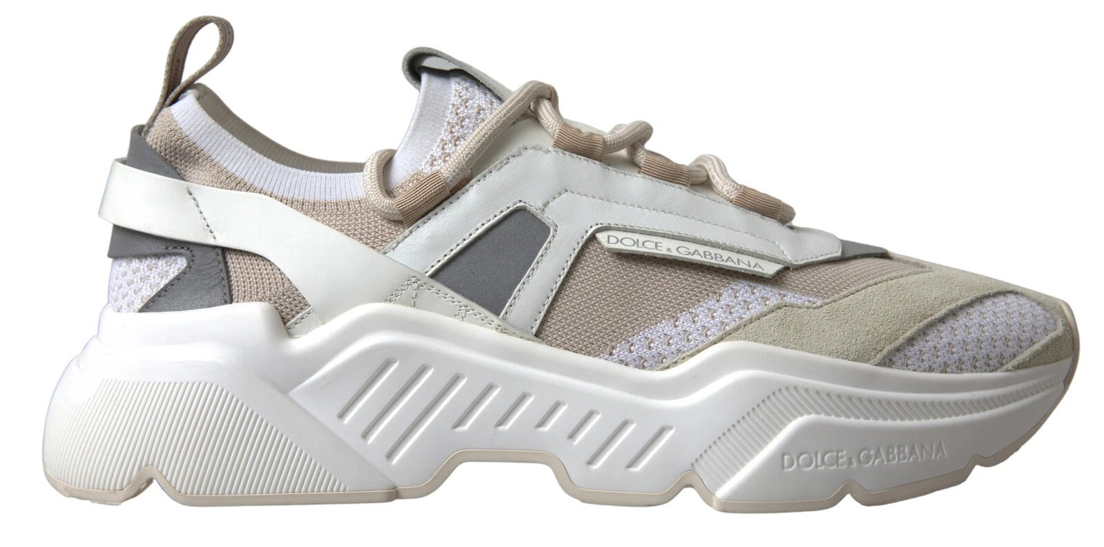 Dolce & Gabbana Sneakers White Beige Leather Sport DAYMASTER Shoes-7