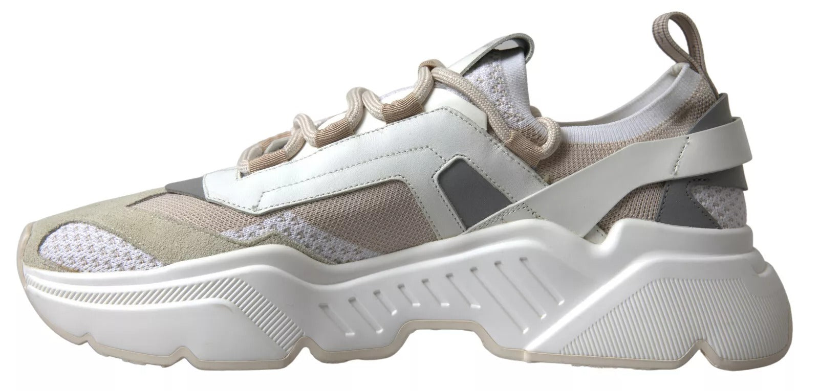 Dolce & Gabbana Sneakers White Beige Leather Sport DAYMASTER Shoes-5