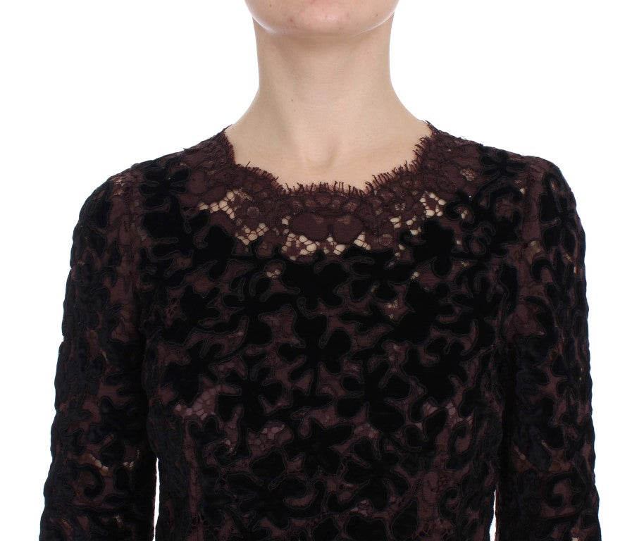 Dolce & Gabbana Lila Floral Ricamo Lace Maxi Dress-5