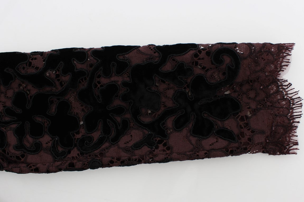 Dolce & Gabbana Lila Floral Ricamo Lace Maxi Dress-8