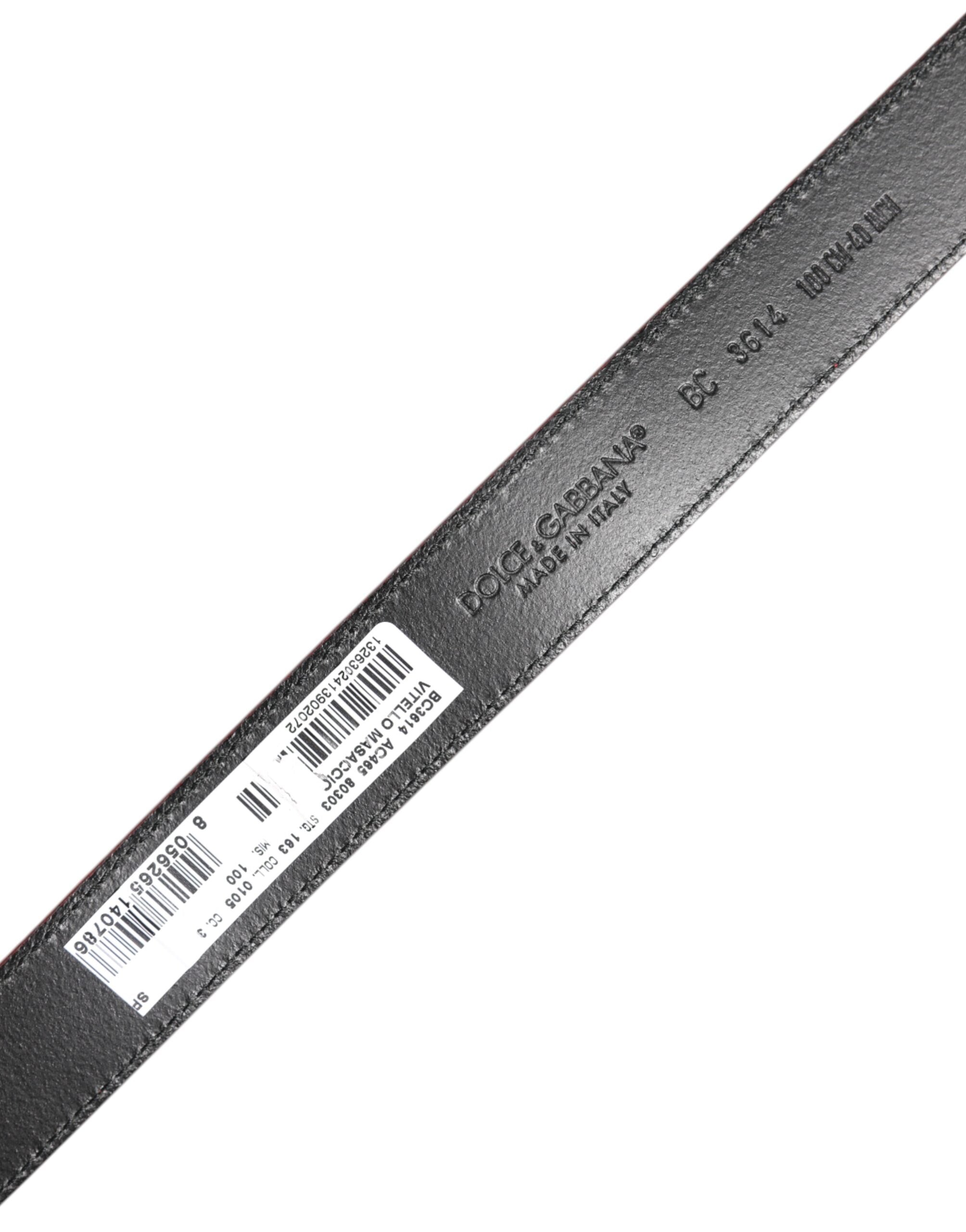 Dolce & Gabbana red leather belt with silver-colored metal buckle-5