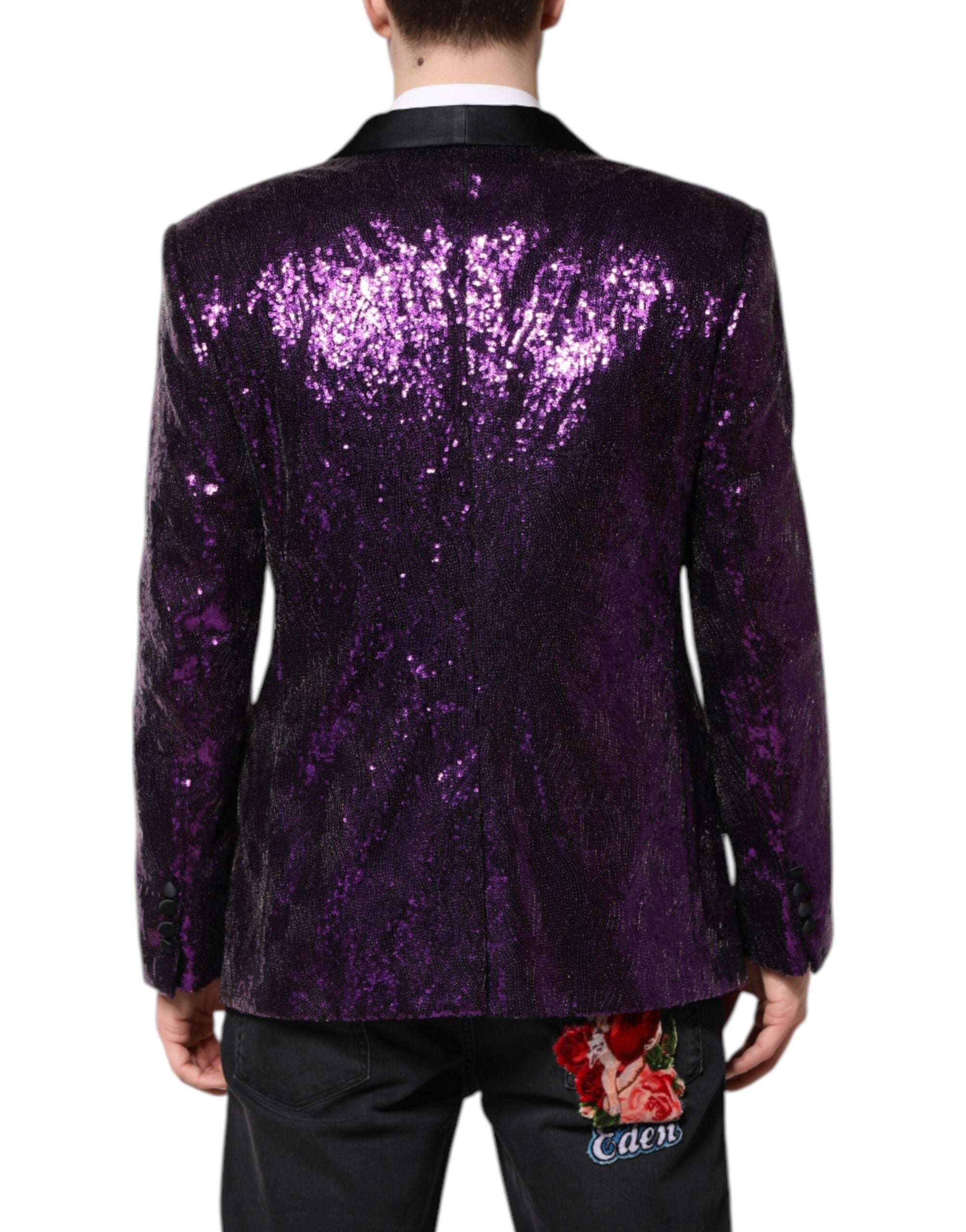 Dolce & Gabbana Lila SICILIA coat with sequin embellishment jacket-4