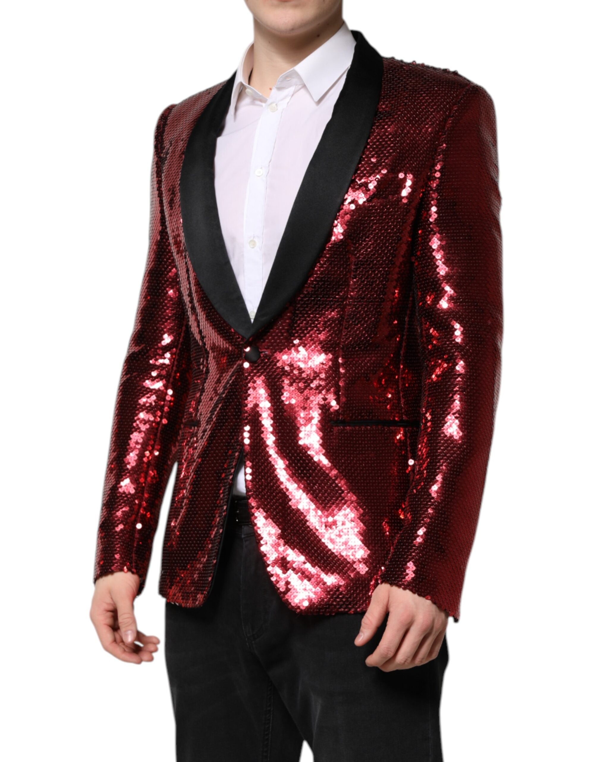 Chaqueta blazer SICILIA roja de Dolce & Gabbana con adorno de lentejuelas-3