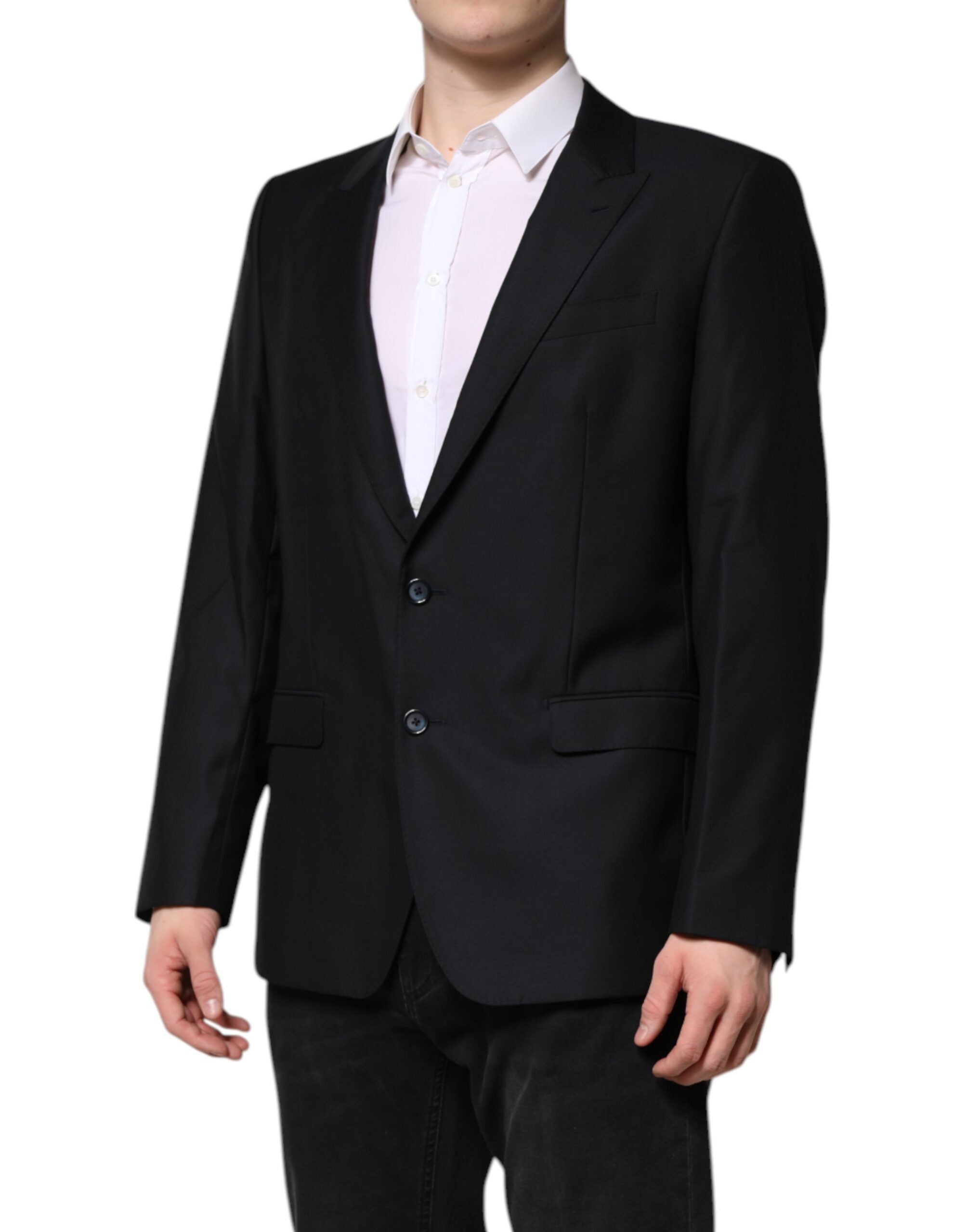 Dolce & Gabbana Dunkelblauer MARTINI Wollblazer Mantel Jacke-3