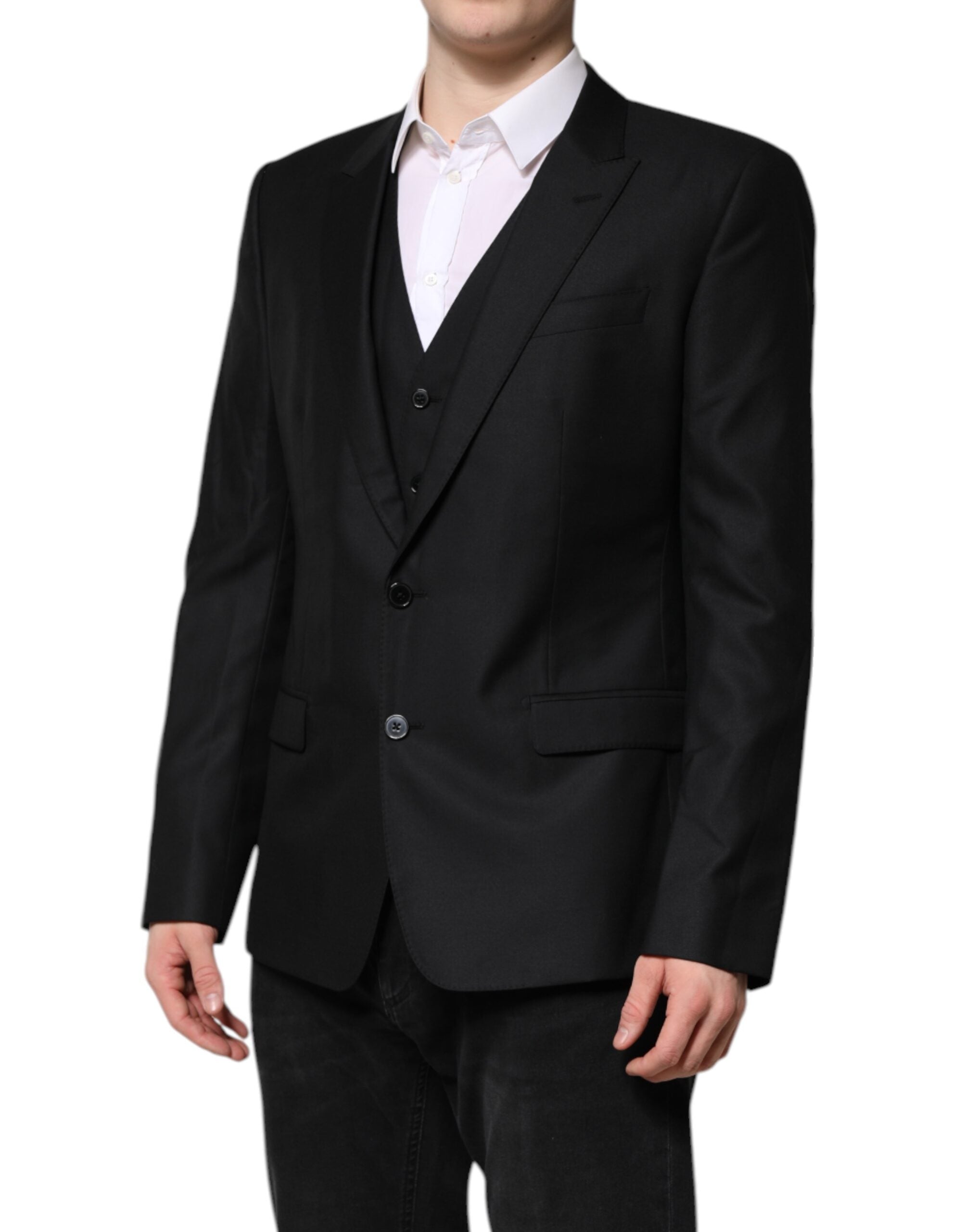Chaqueta de dos piezas de traje sencillo negro de Dolce & Gabbana-3