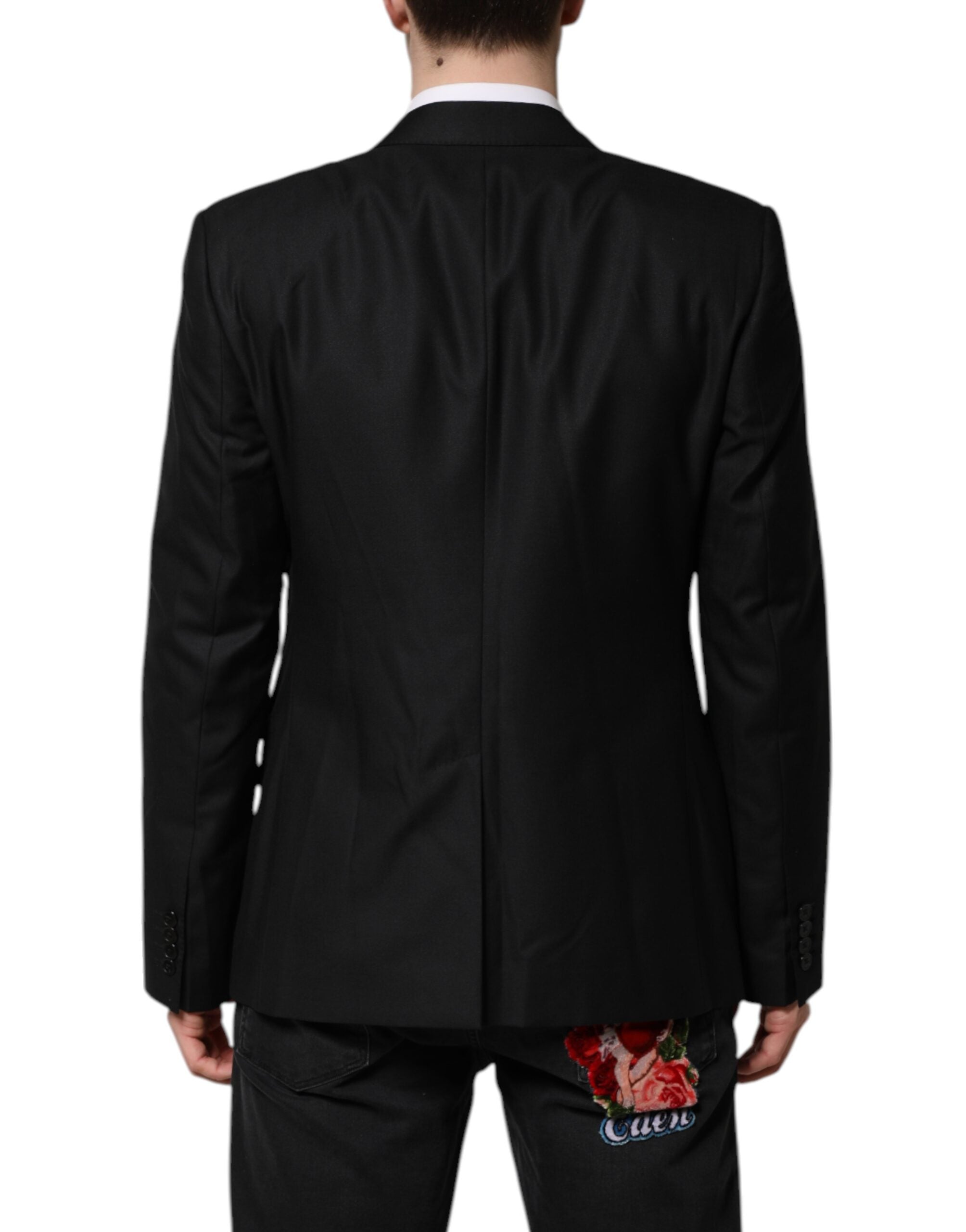 Chaqueta de dos piezas de traje sencillo negro de Dolce & Gabbana-4