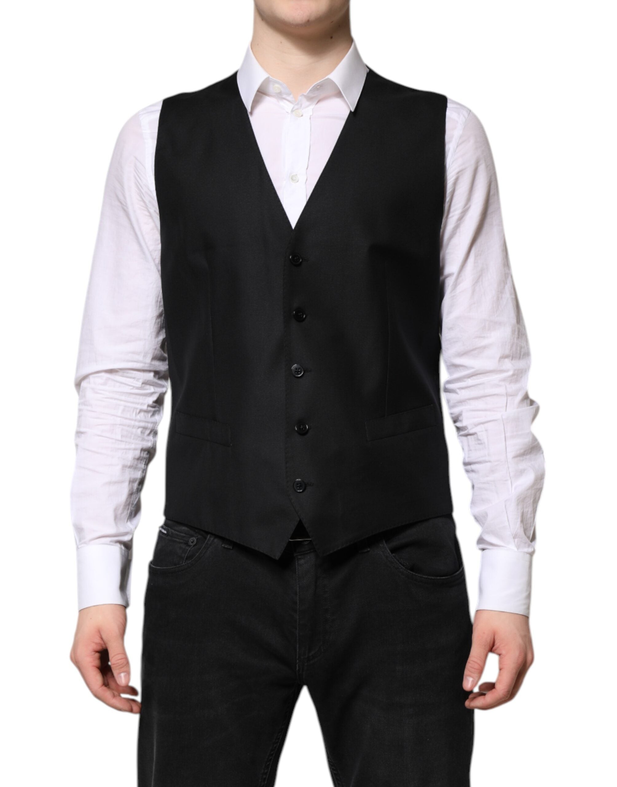 Chaqueta de dos piezas de traje sencillo negro de Dolce & Gabbana-5