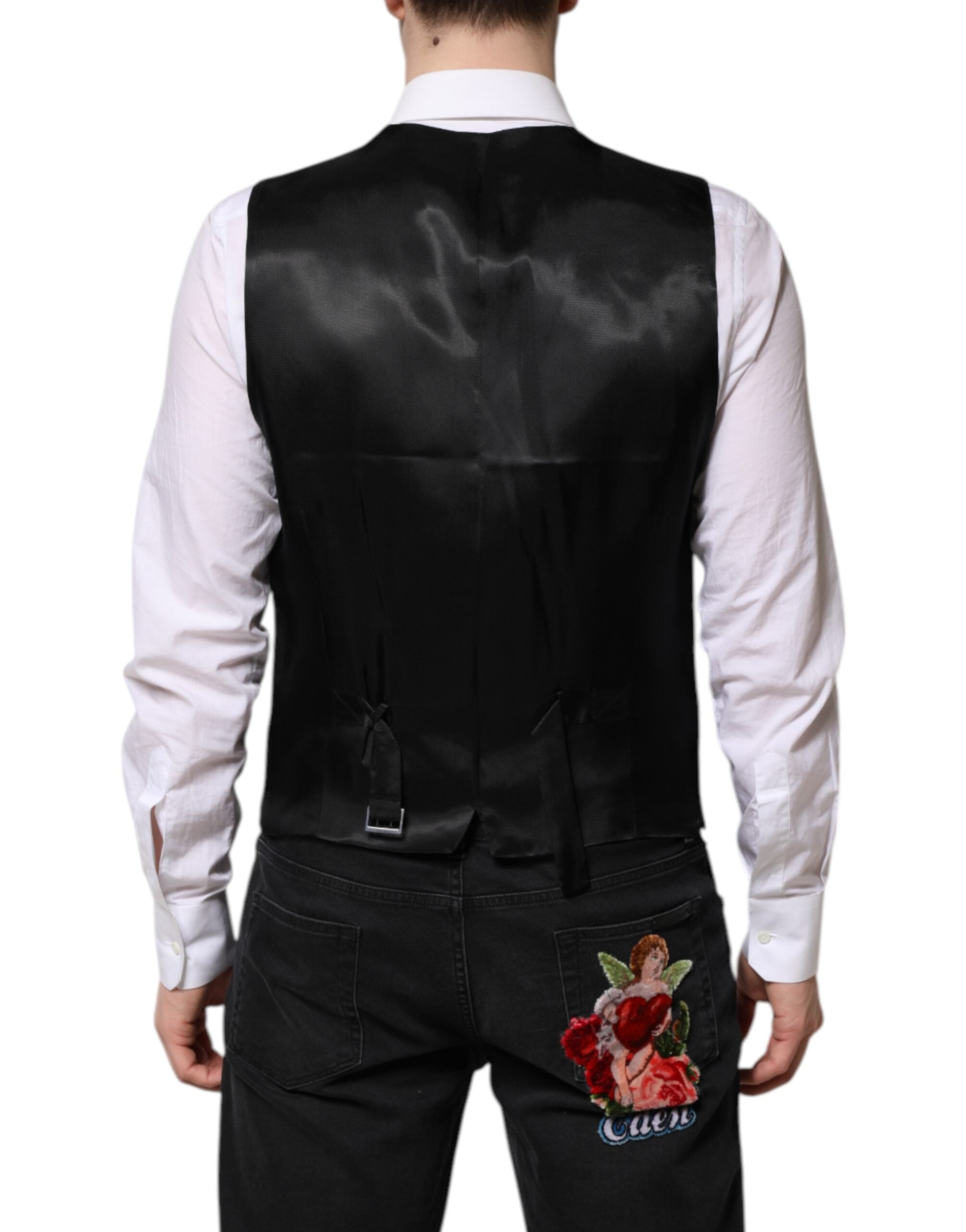 Chaqueta de dos piezas de traje sencillo negro de Dolce & Gabbana-7