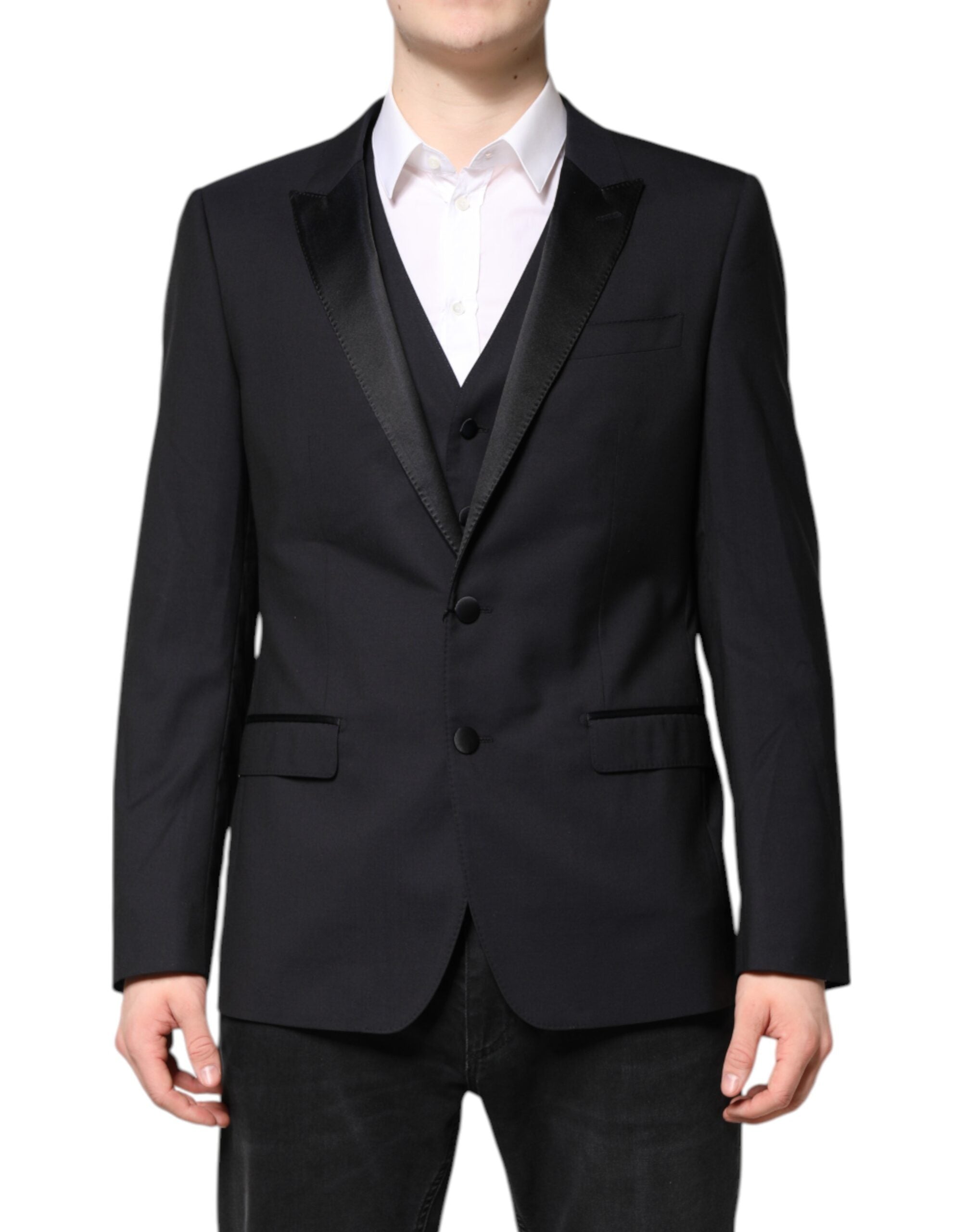 Dolce & Gabbana Dunkelblauer MARTINI Wollanzug 2 Stück Jacke-1