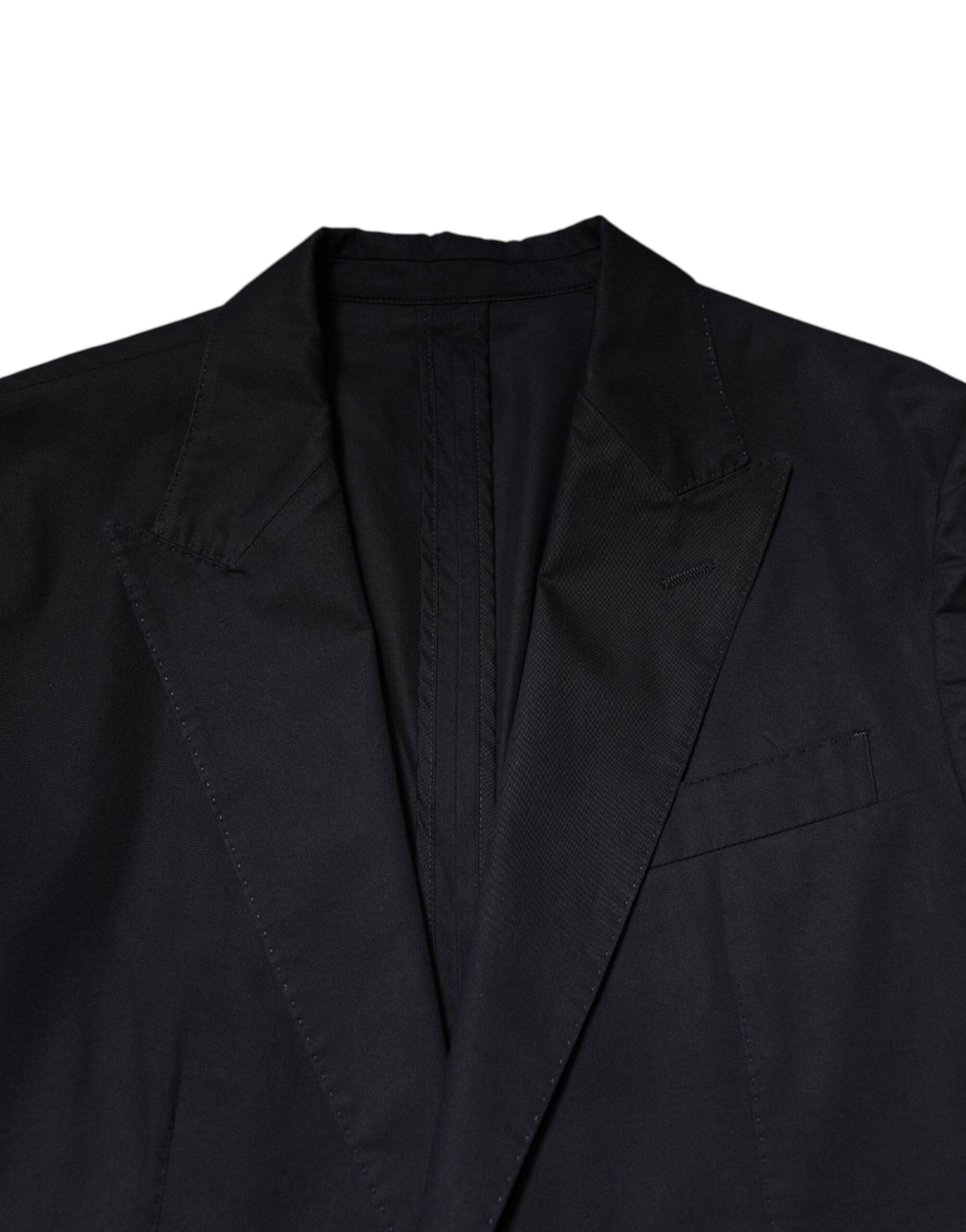 Chaqueta de traje de algodón azul oscuro Taormina de Dolce & Gabbana-5