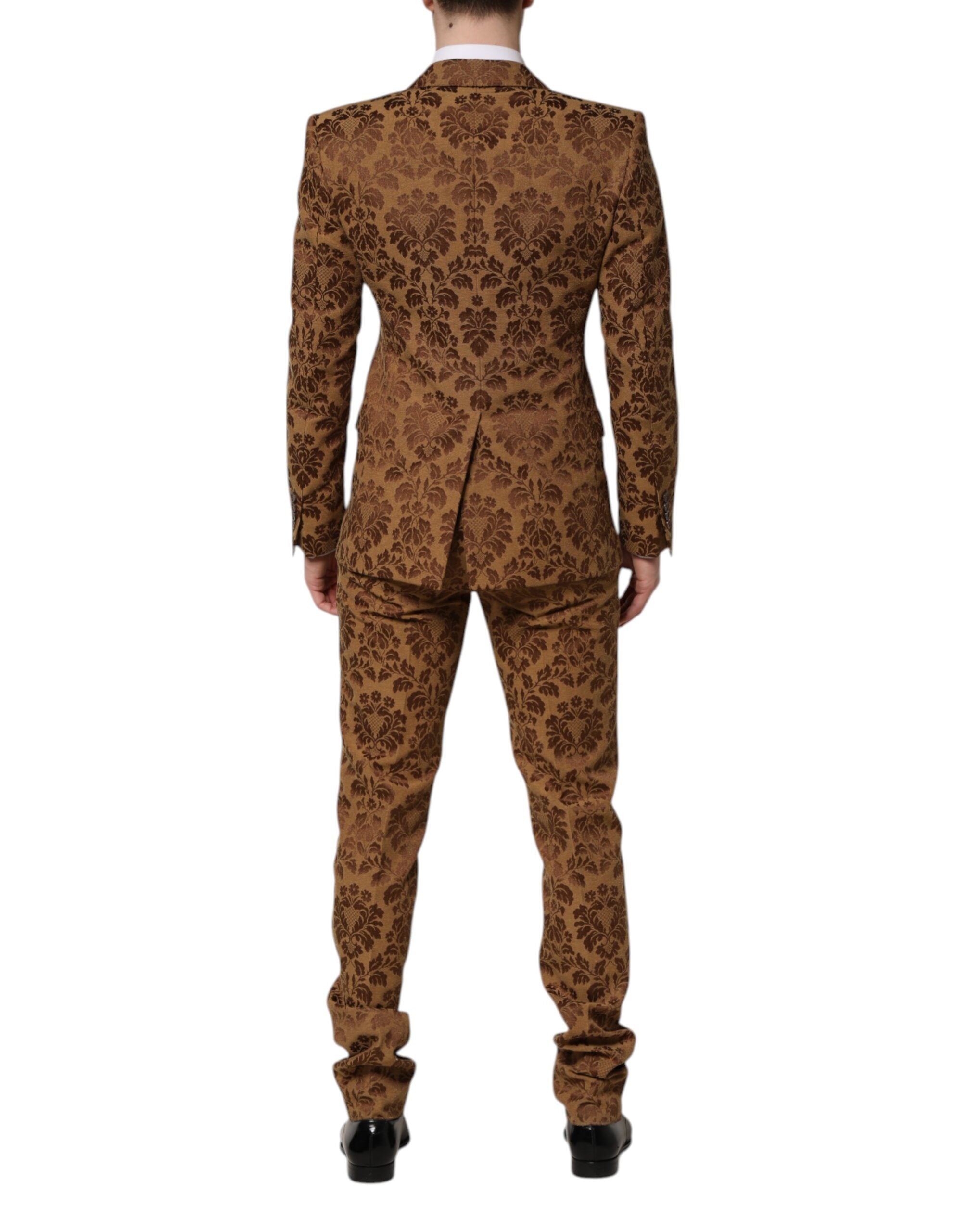 Dolce & Gabbana Brown Floral Jacquard Suit SICILIA 2 Pieces-4