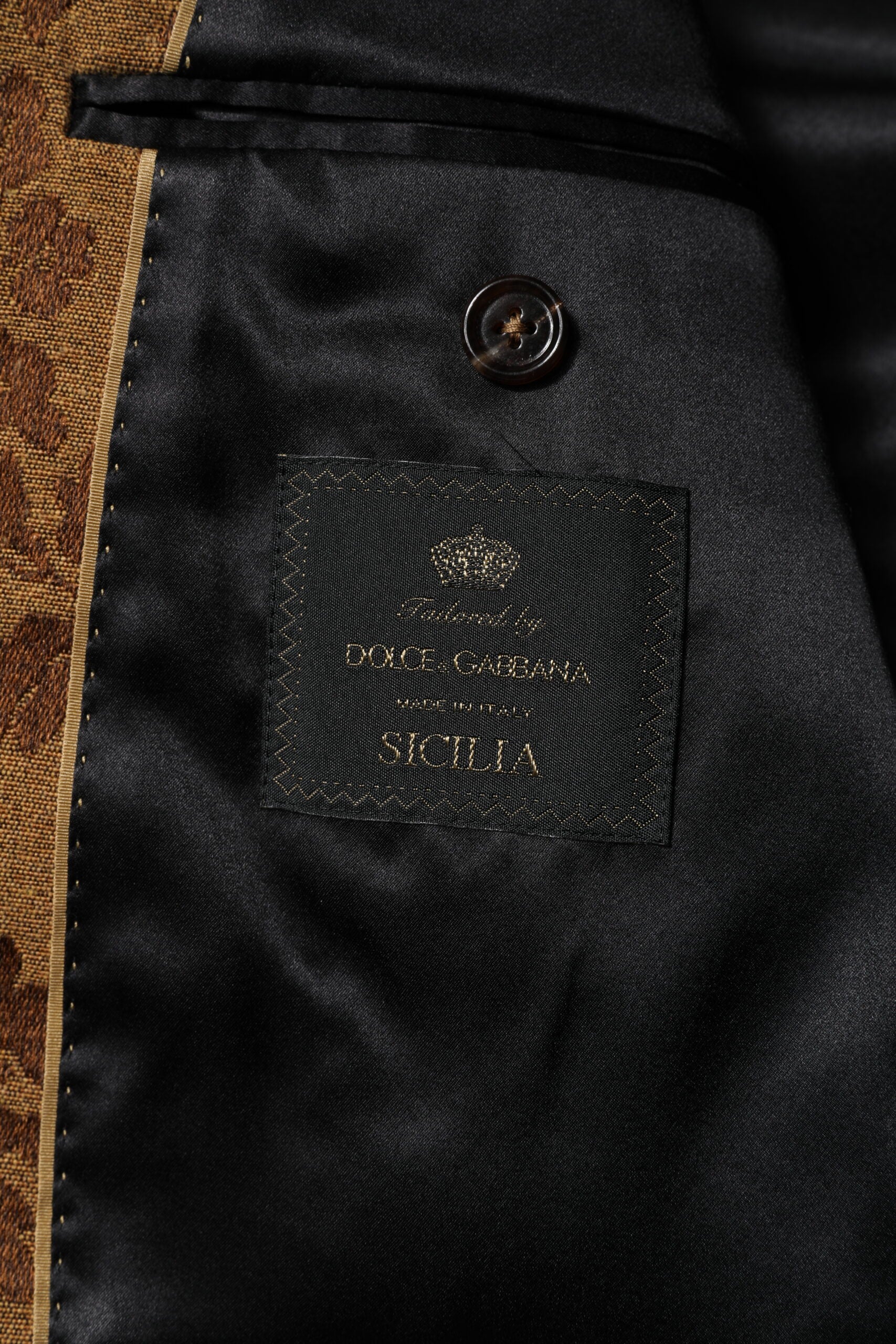 Dolce & Gabbana Brown Floral Jacquard Suit SICILIA 2 Pieces-6