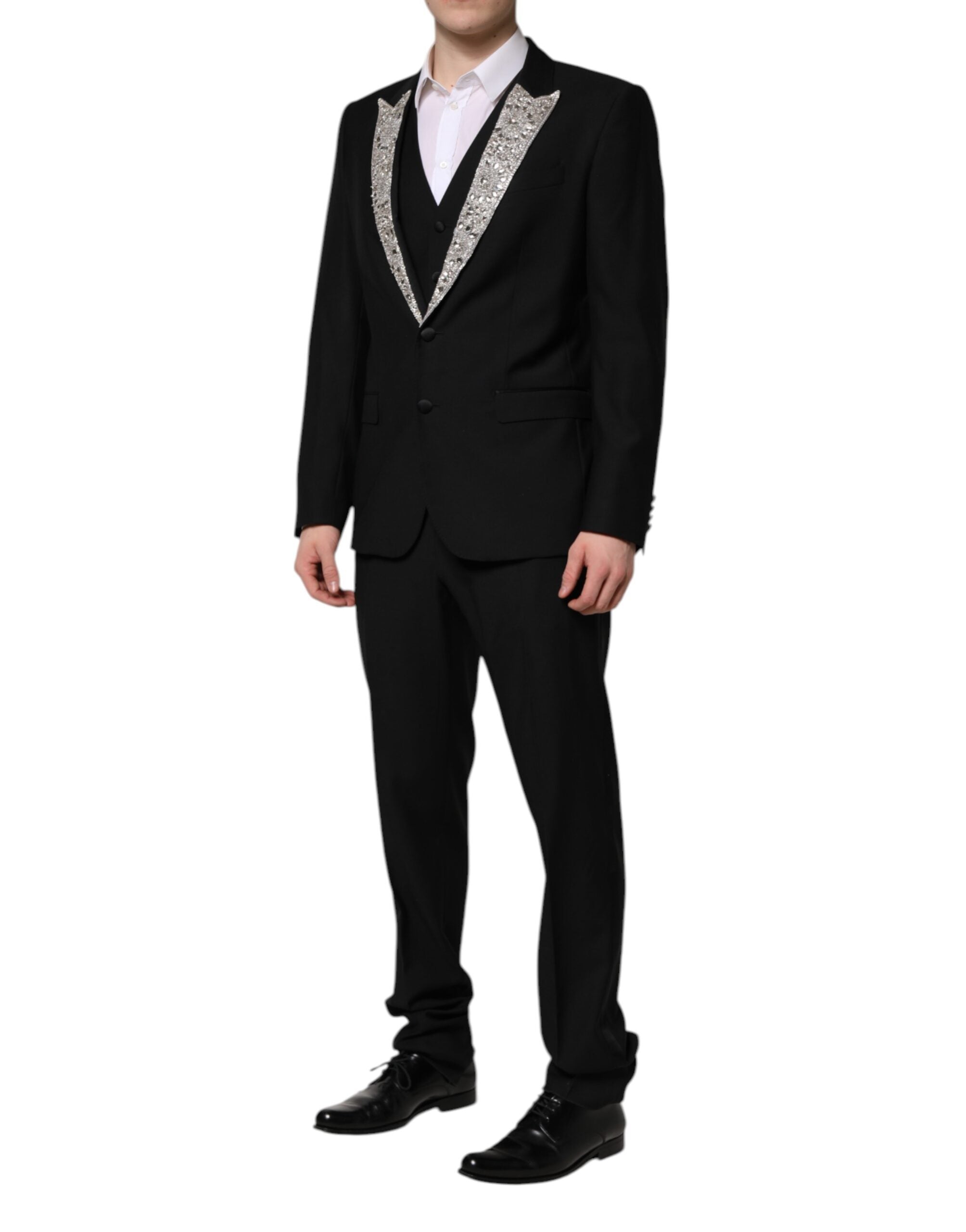 Dolce & Gabbana Black MARTINI Suit with Crystal Embellishment 3-piece set-3