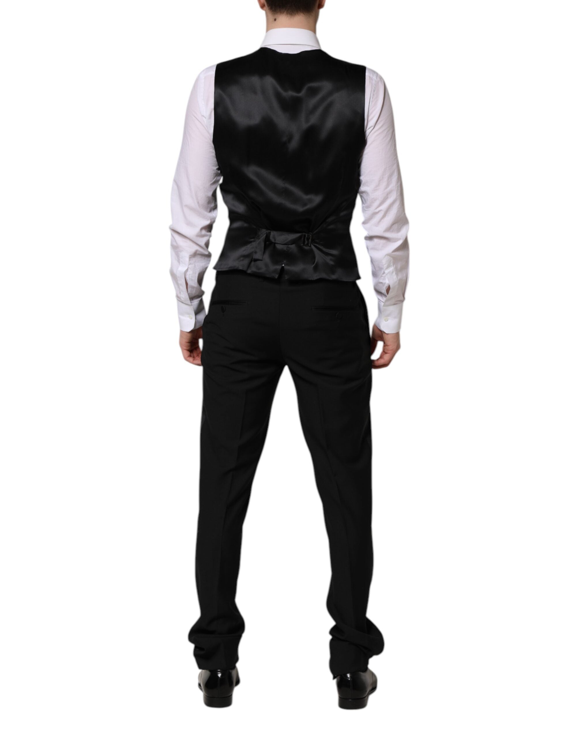Dolce & Gabbana Black MARTINI Suit with Crystal Embellishment 3-piece set-7