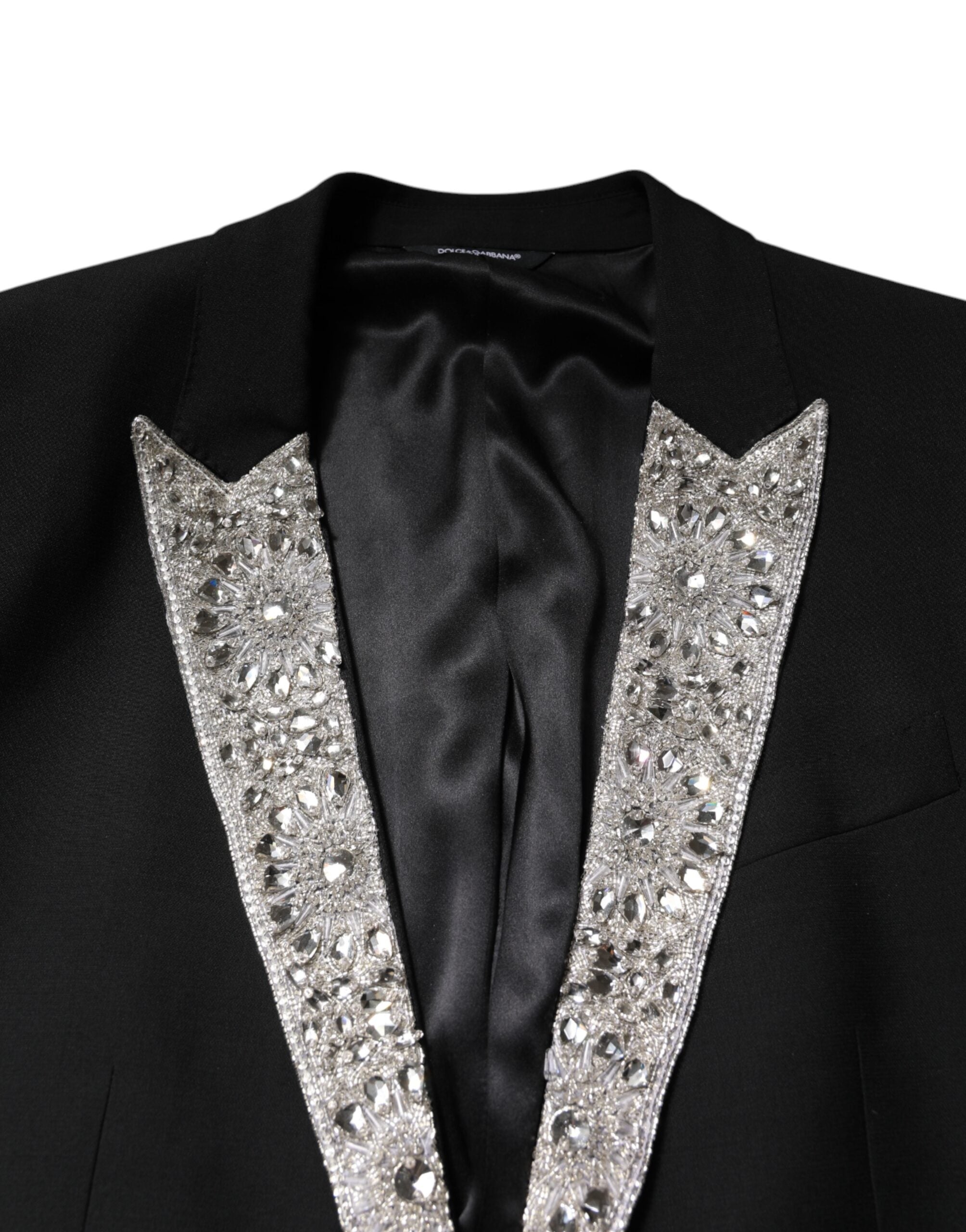 Dolce & Gabbana Black MARTINI Suit with Crystal Embellishment 3-piece set-8