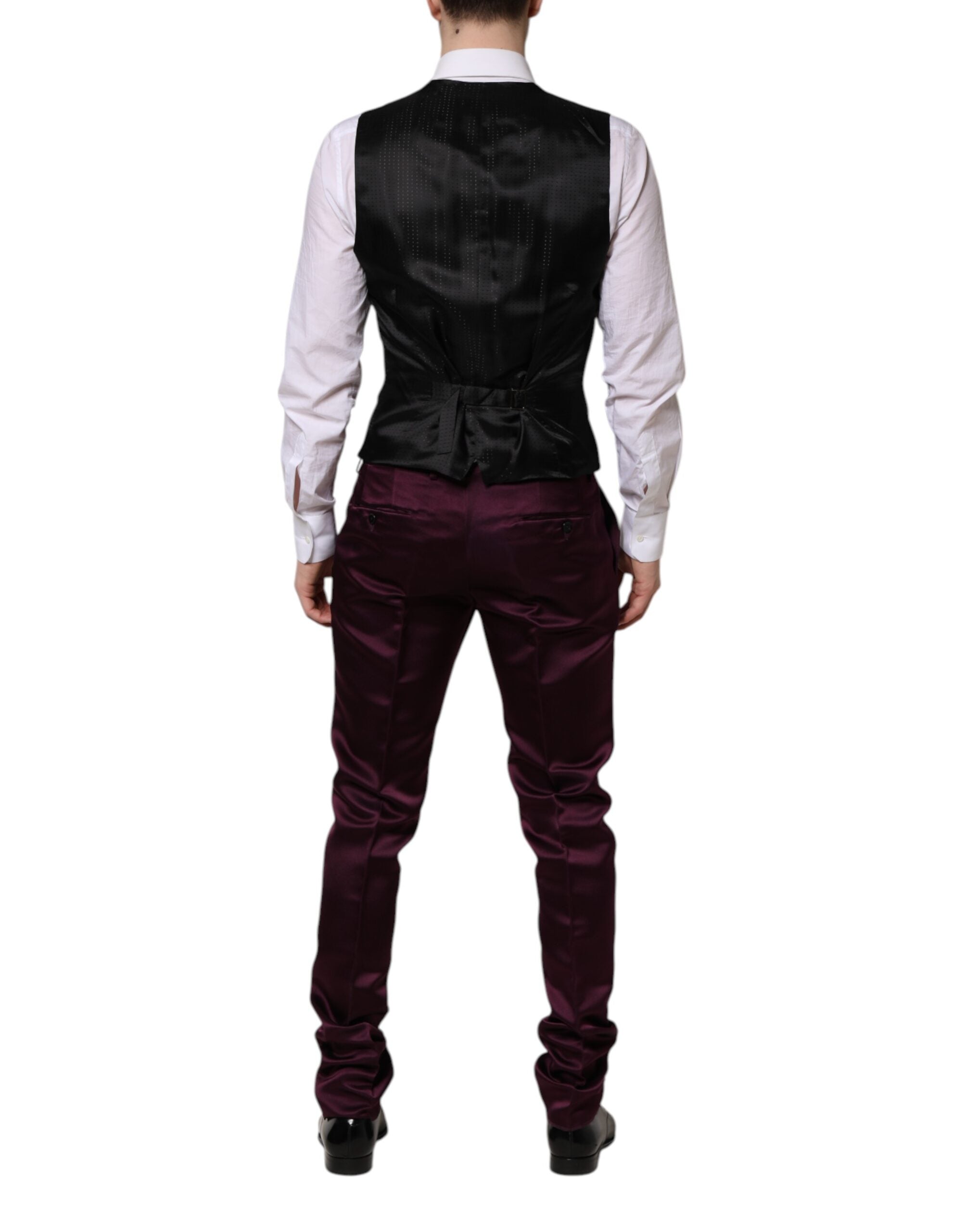 Dolce & Gabbana dark purple silk suit, 3-piece, single-breasted-7