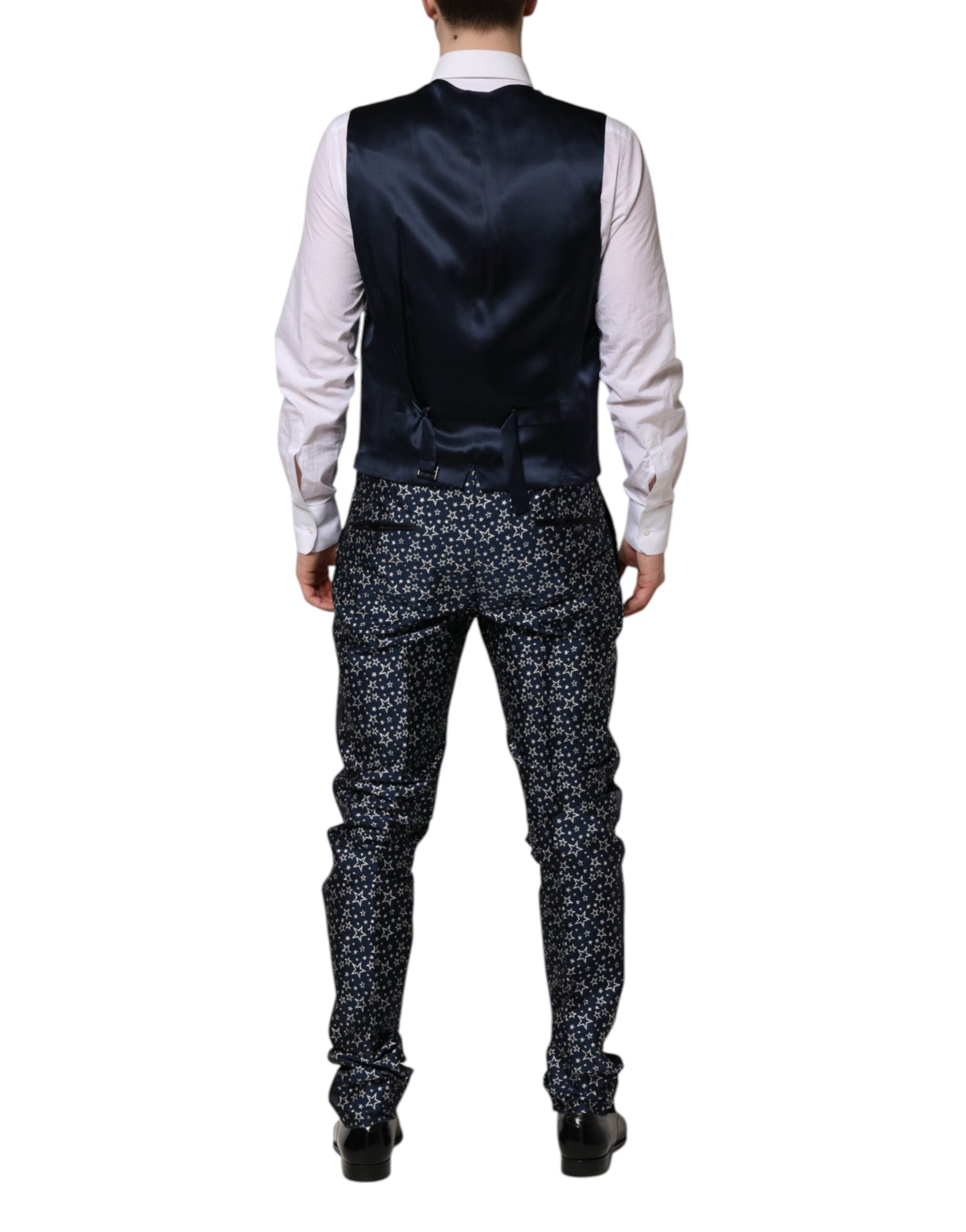 Dolce & Gabbana Blauer MARTINI Star Jacquard 3 Stück Anzug-7
