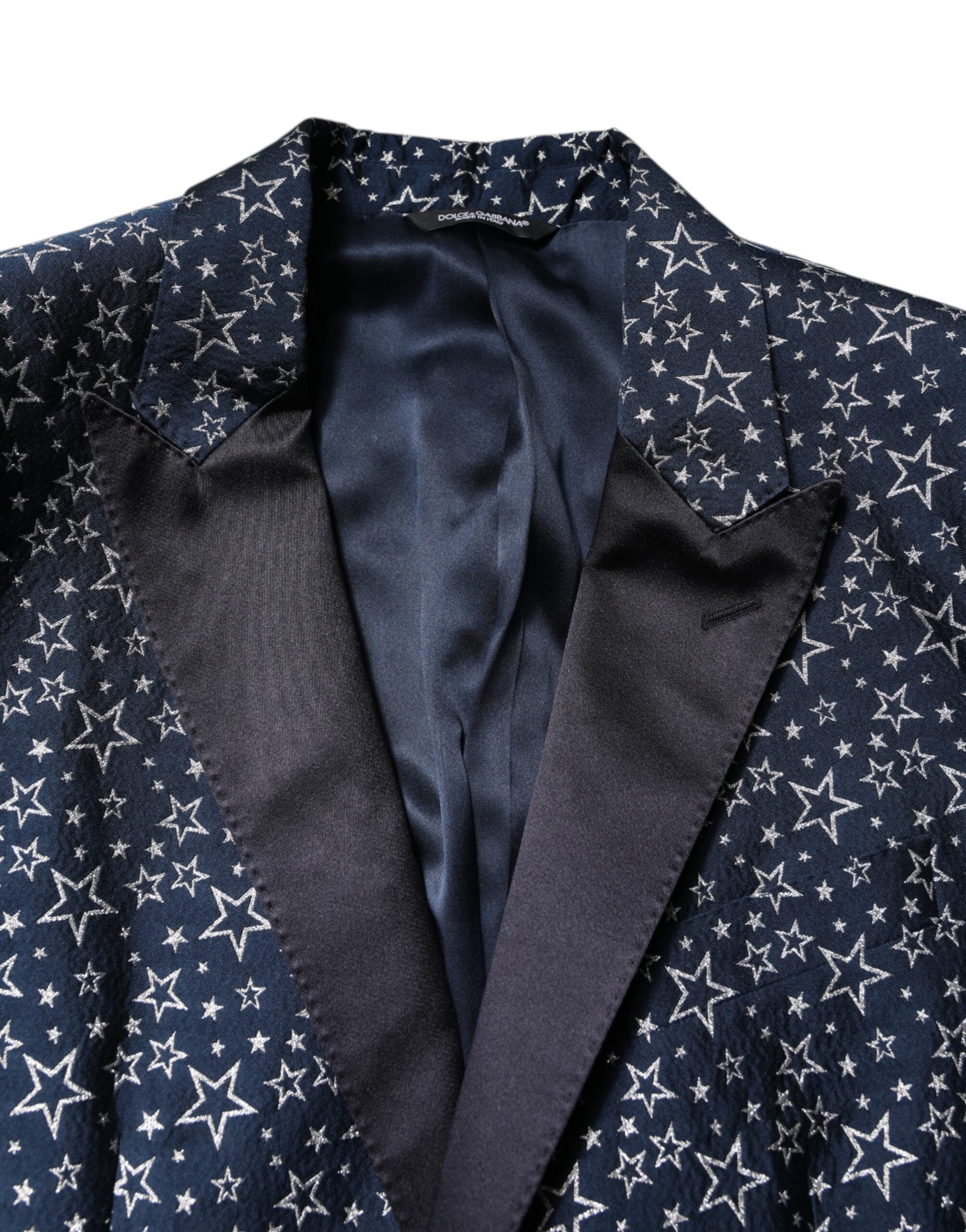 Dolce & Gabbana Blauer MARTINI Star Jacquard 3 Stück Anzug-8