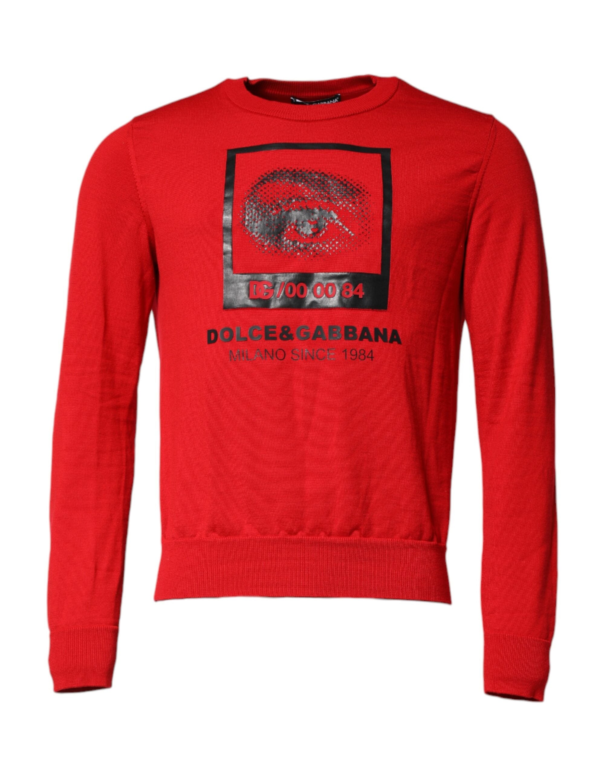 Dolce & Gabbana Rotes Auge Druck Rundhalsausschnitt Männer Pullover Sweater-1
