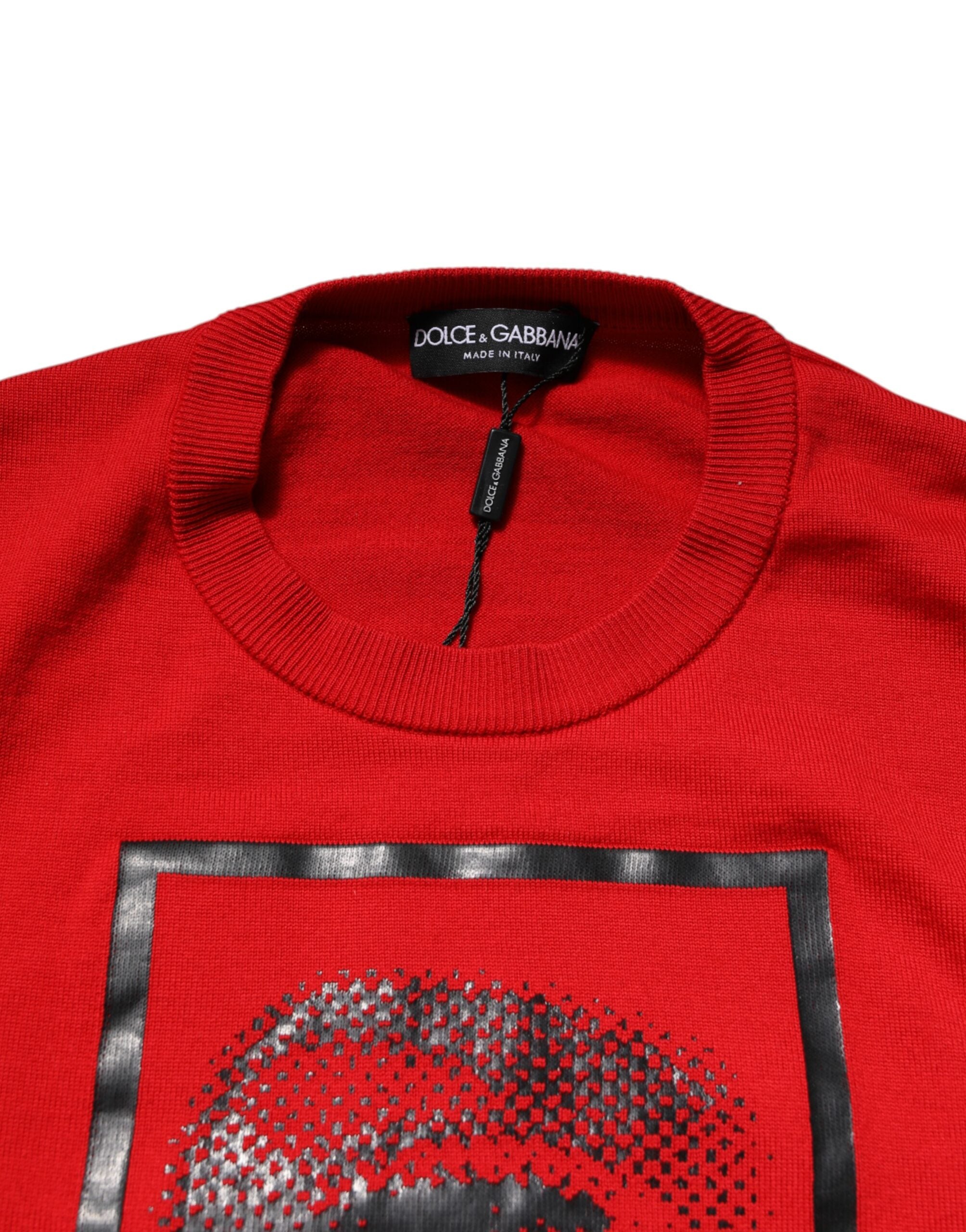 Dolce & Gabbana Rotes Auge Druck Rundhalsausschnitt Männer Pullover Sweater-5