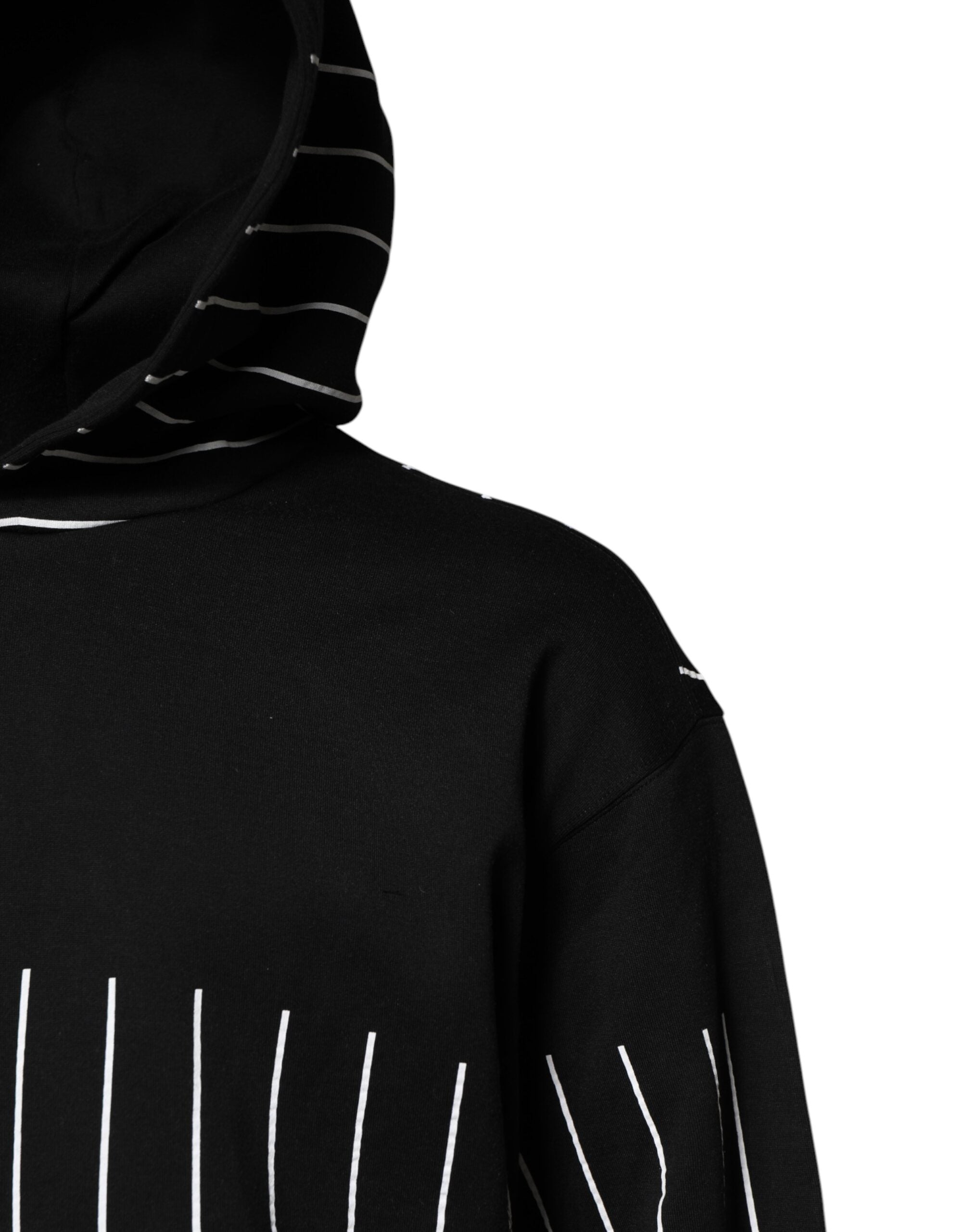 Dolce & Gabbana black and white striped hooded sweatshirt pullover-3