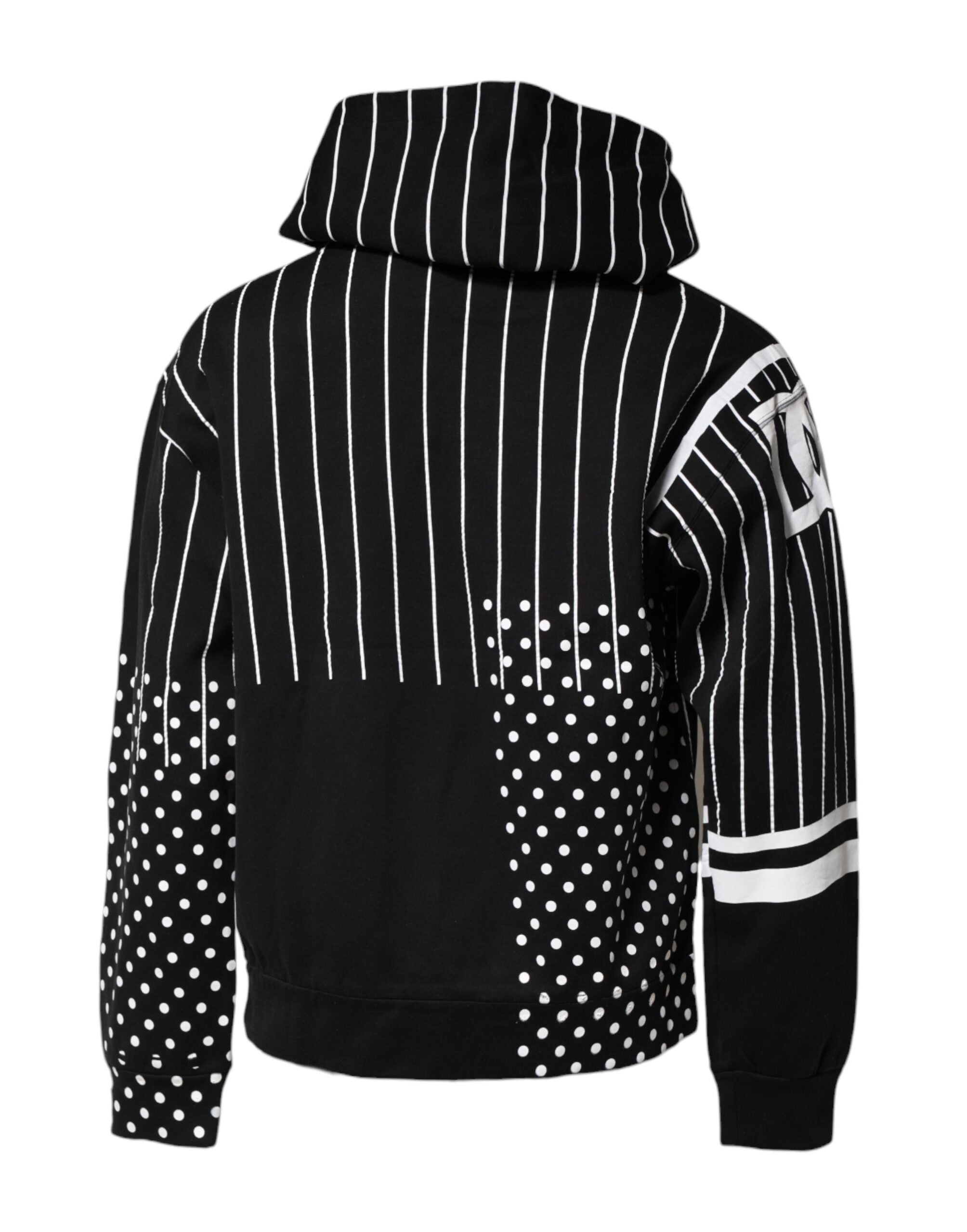 Dolce & Gabbana black and white striped hooded sweatshirt pullover-4