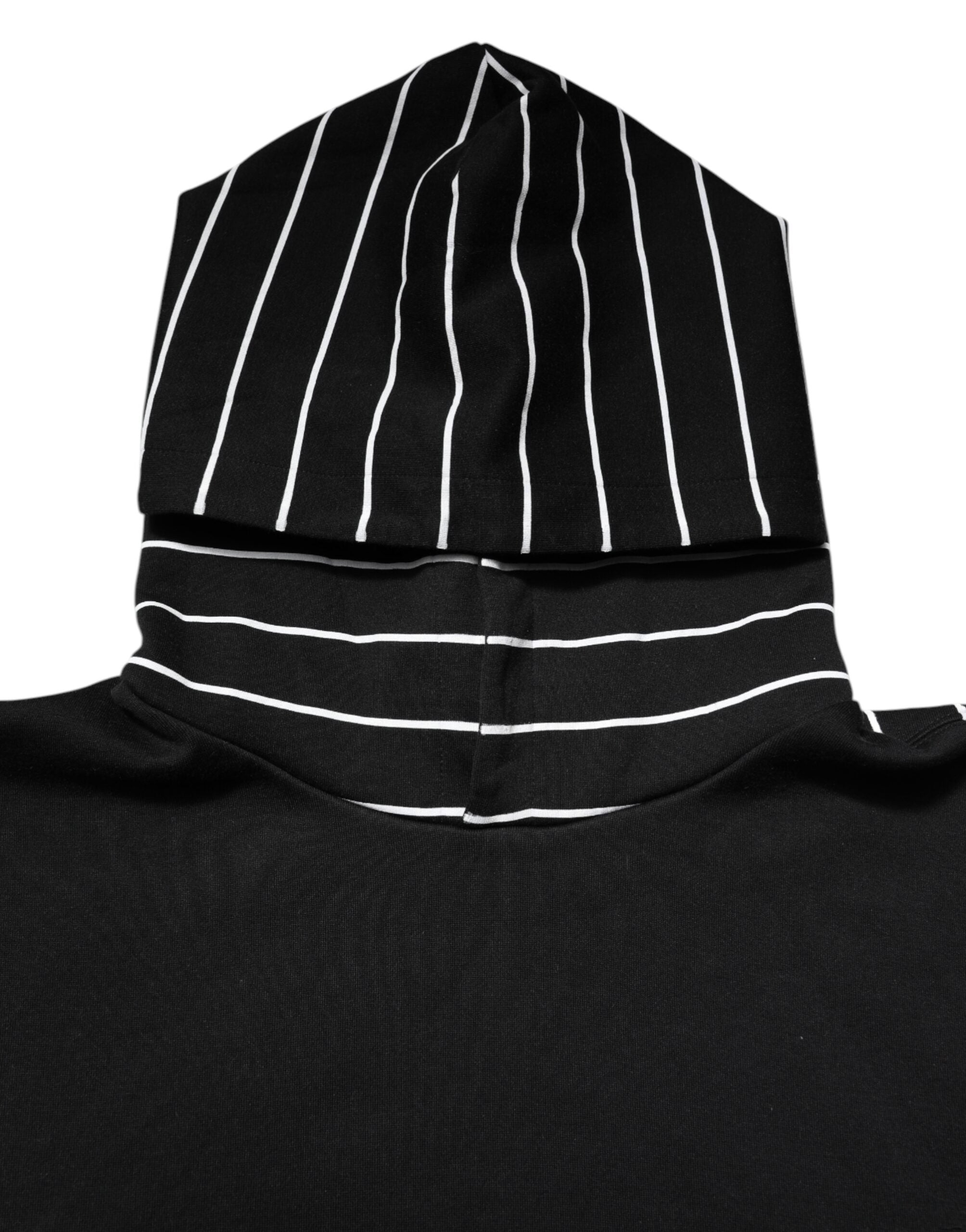 Dolce & Gabbana black and white striped hooded sweatshirt pullover-5